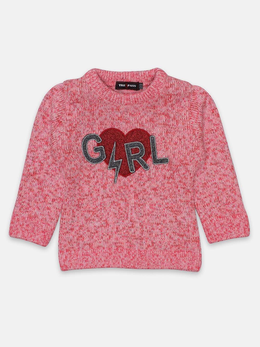 

CHIMPRALA Girls Pink & Red Pullover