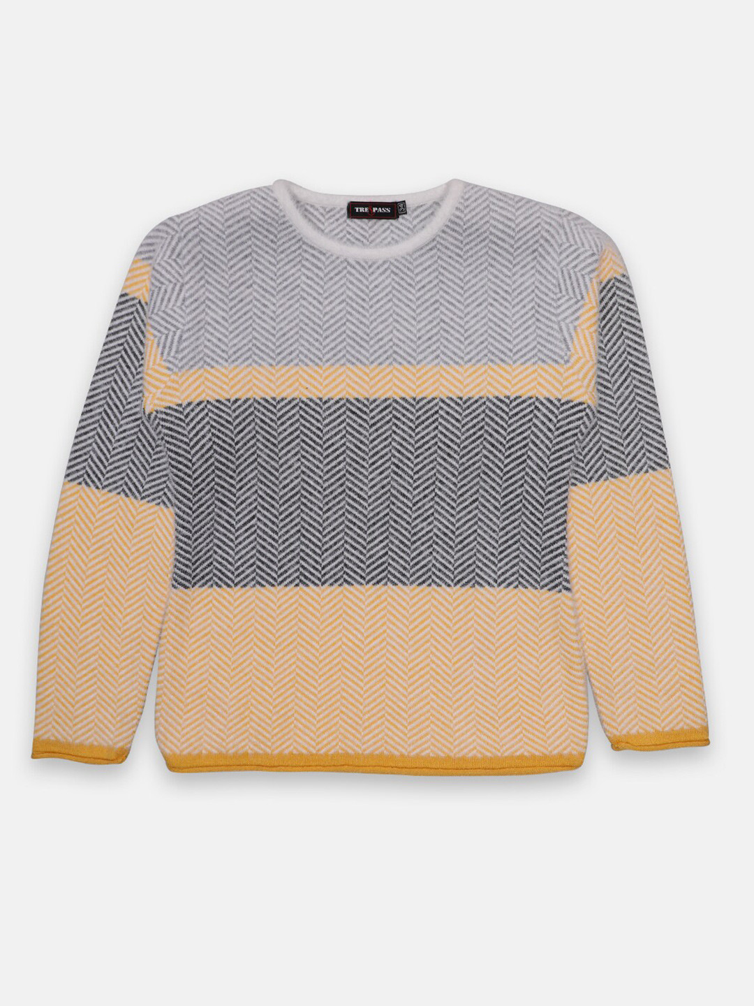 

CHIMPRALA Girls Yellow & Grey Colourblocked Pullover