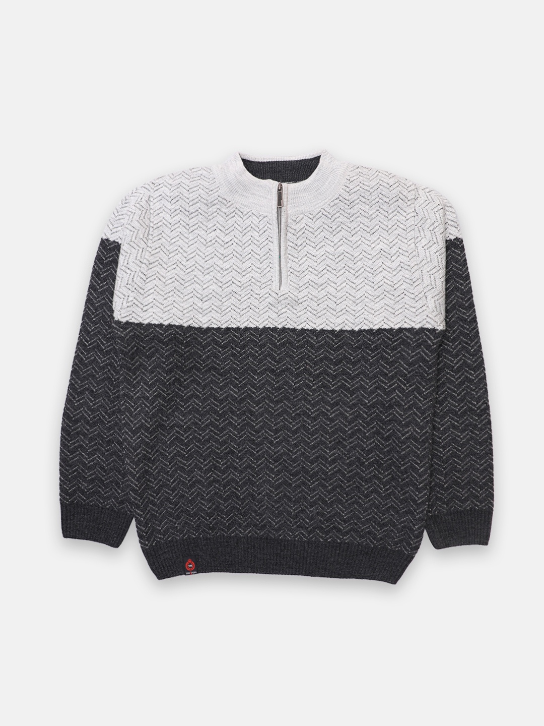 

CHIMPRALA Boys Grey Colourblocked Pullover