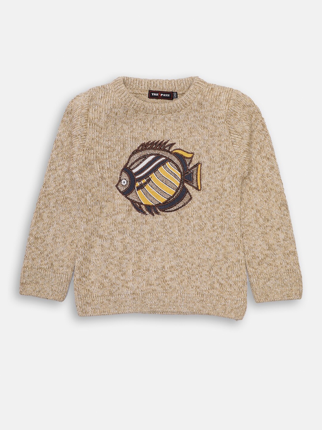 

CHIMPRALA Girls Beige & Brown Printed Pullover