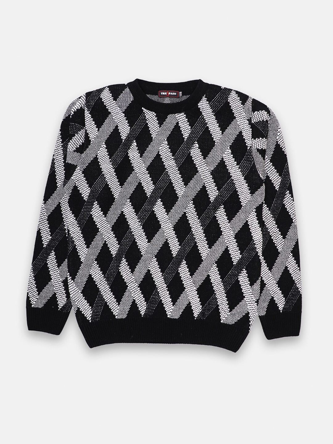 

CHIMPRALA Boys Black & Grey Printed Pullover