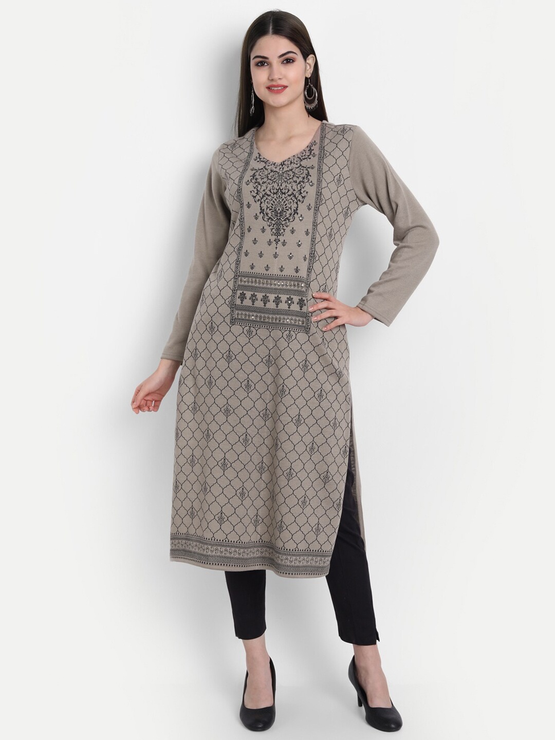 

SUTI Women Grey Ethnic Motifs Printed Kurta