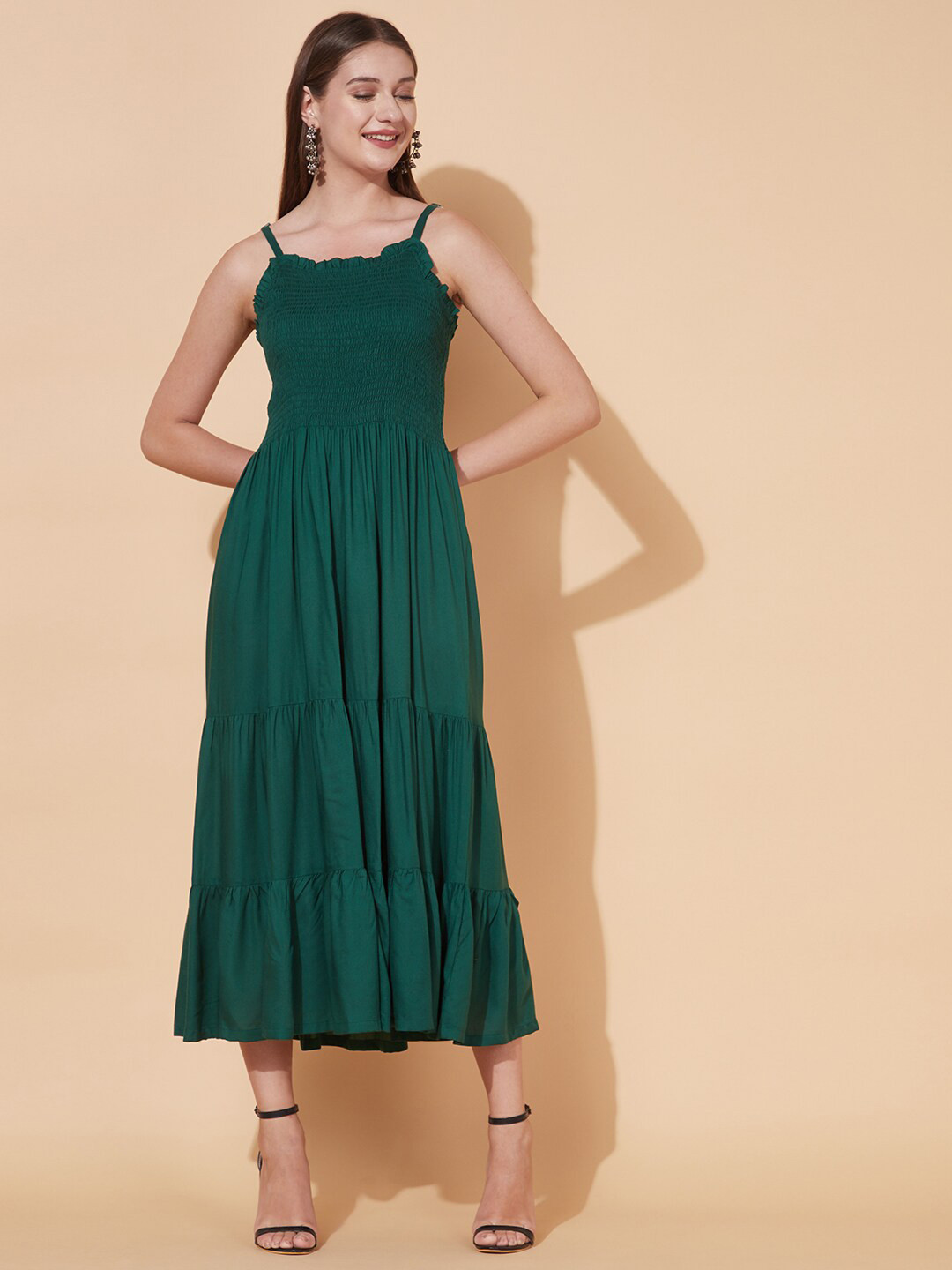 

FASHOR Green Flared Maxi Dress
