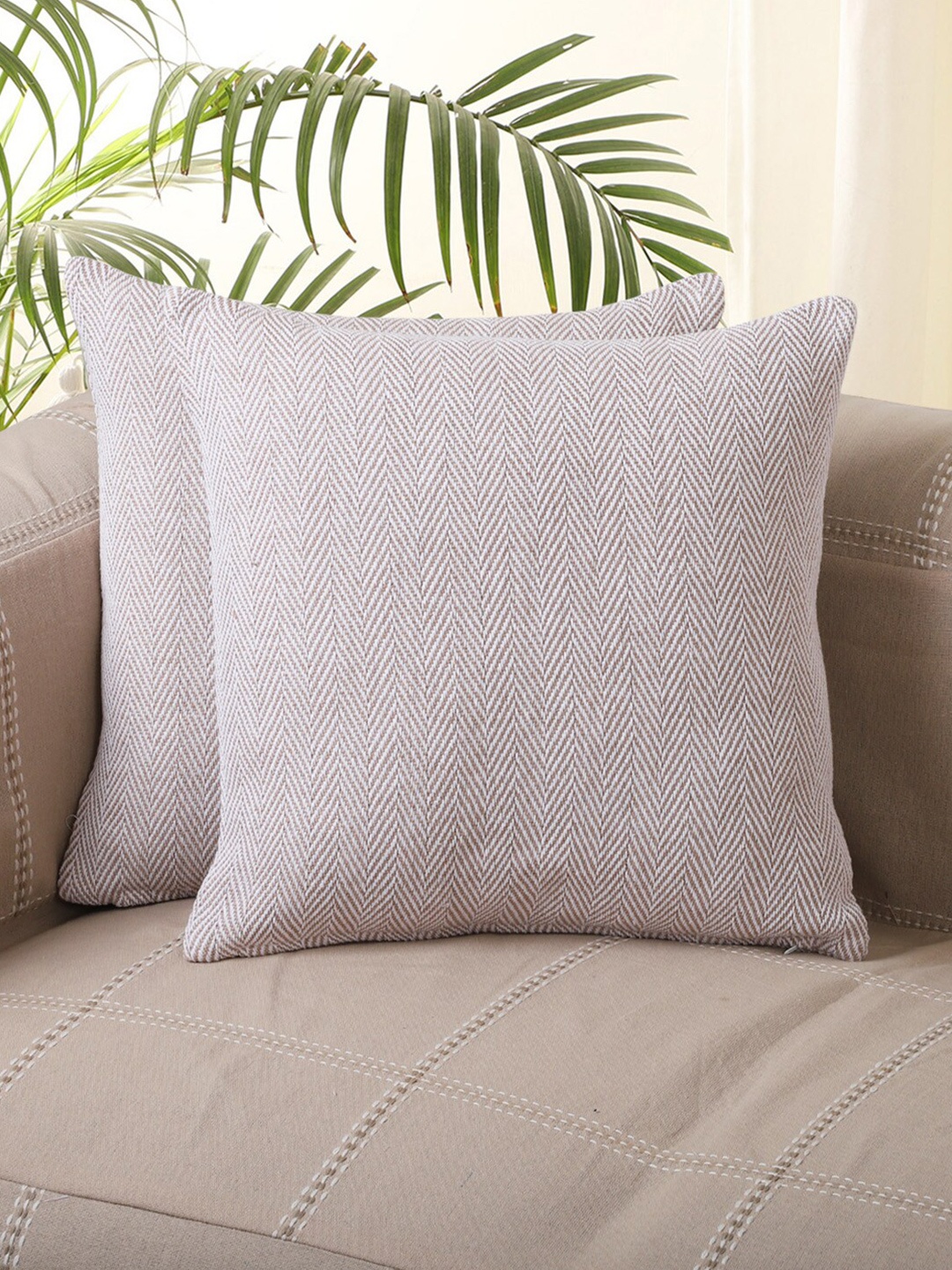 

Jamio Firati Beige Set of 2 Square Cushion Covers