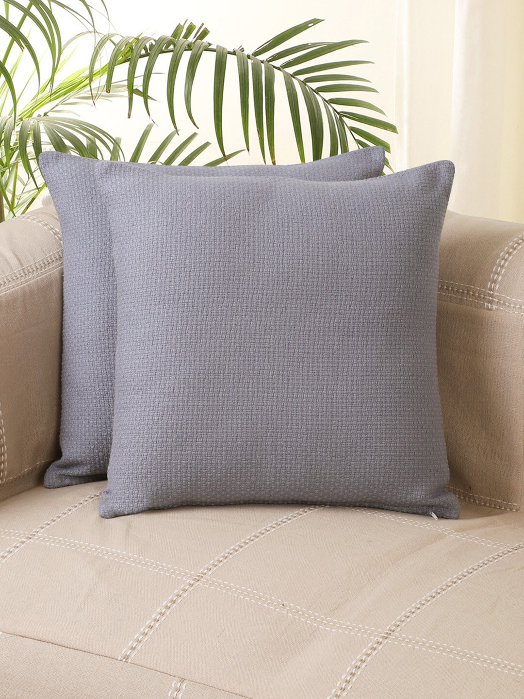 

Jamio Firati Grey Set of 2 Square Cushion Covers