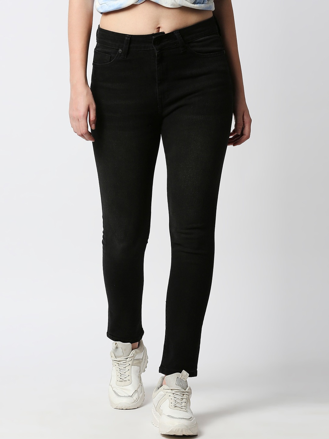 

Pepe Jeans Women Black Skinny Fit High-Rise Cotton Jeans