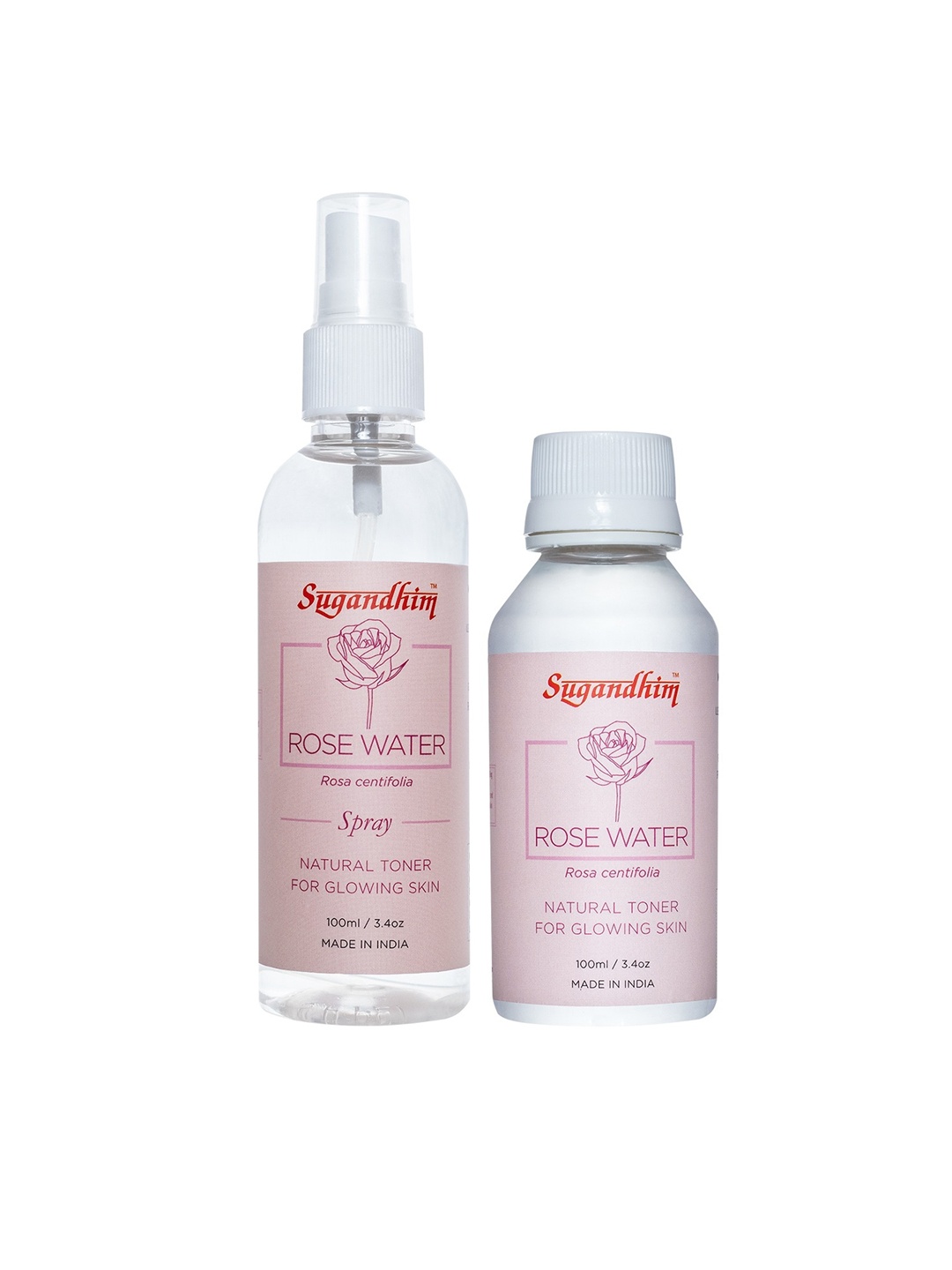 

Sugandhim Rose Water 100 ml Spray & Refill, Pink