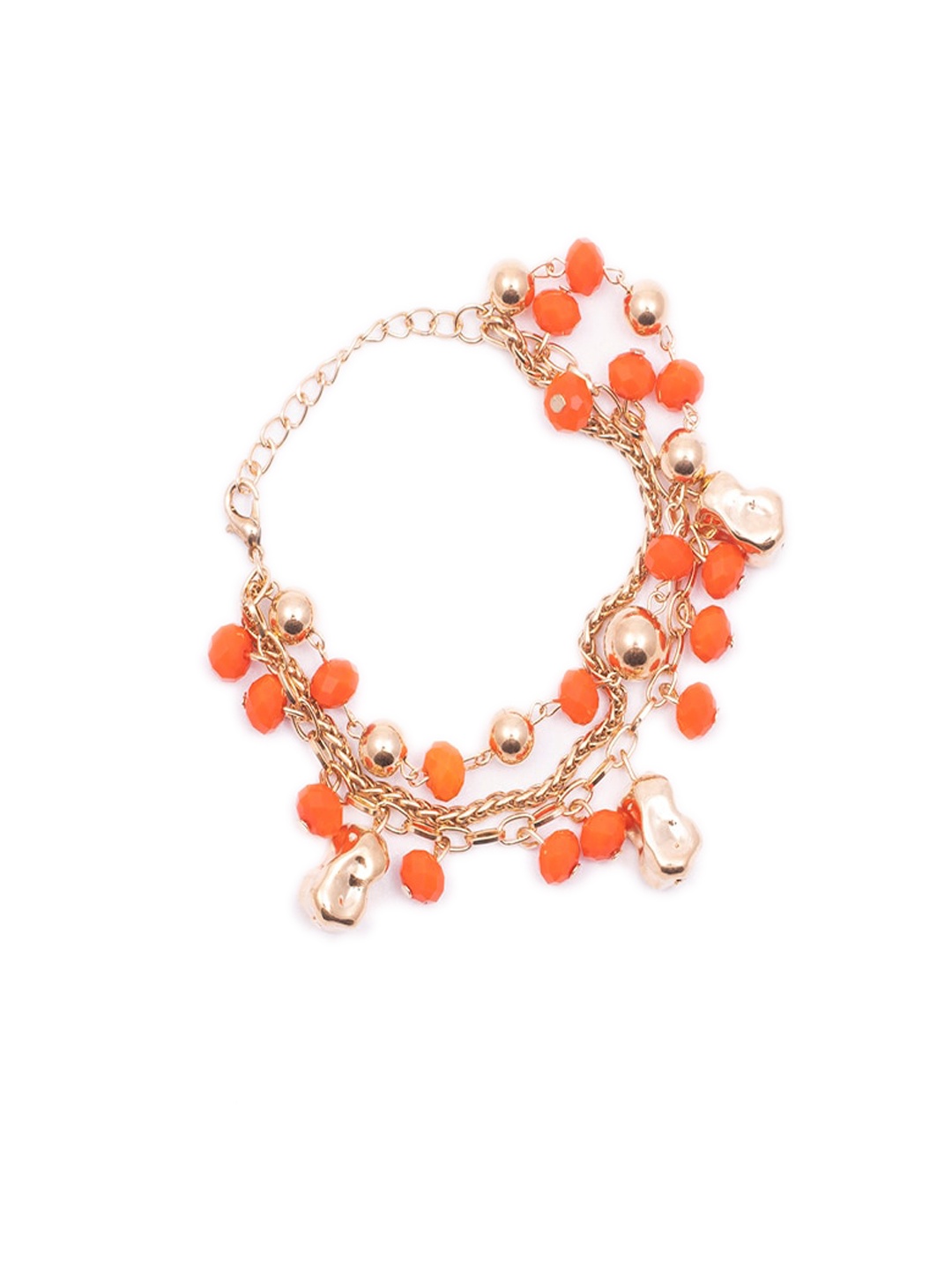 

Jewelz Women Orange Gold-Plated Charm Bracelet
