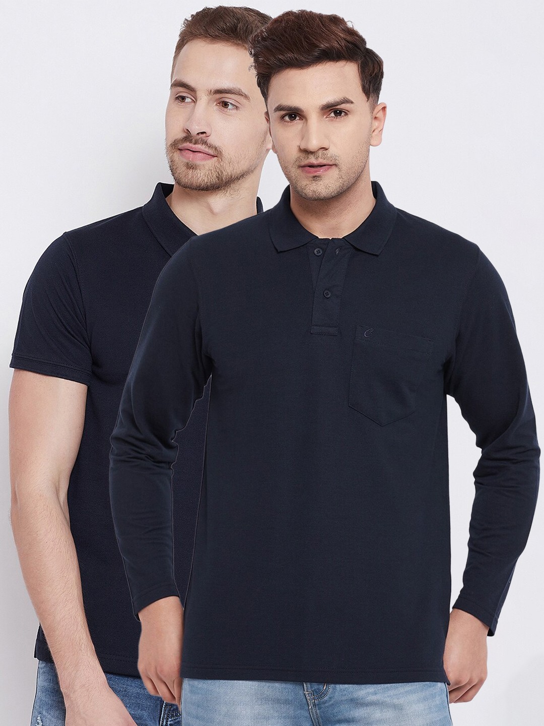 

Camey Men Navy Blue Pack Of 2 Polo Collar T-shirt