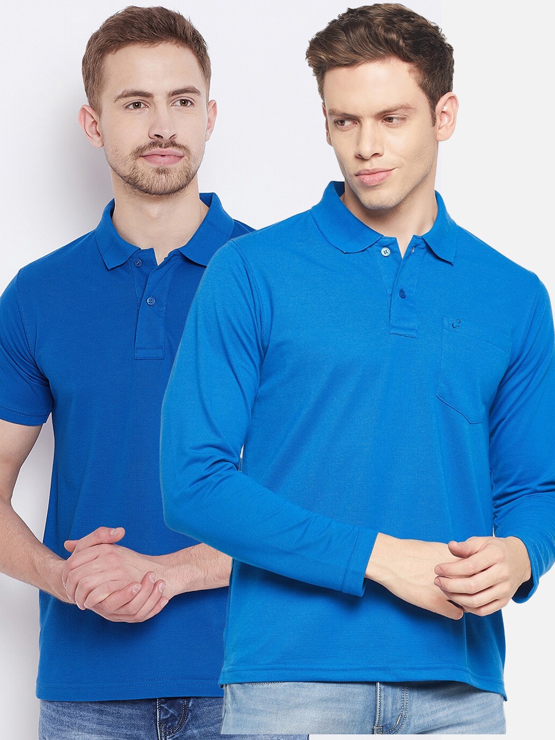 

Camey Men Blue Pack of 2 Polo Collar T-shirt