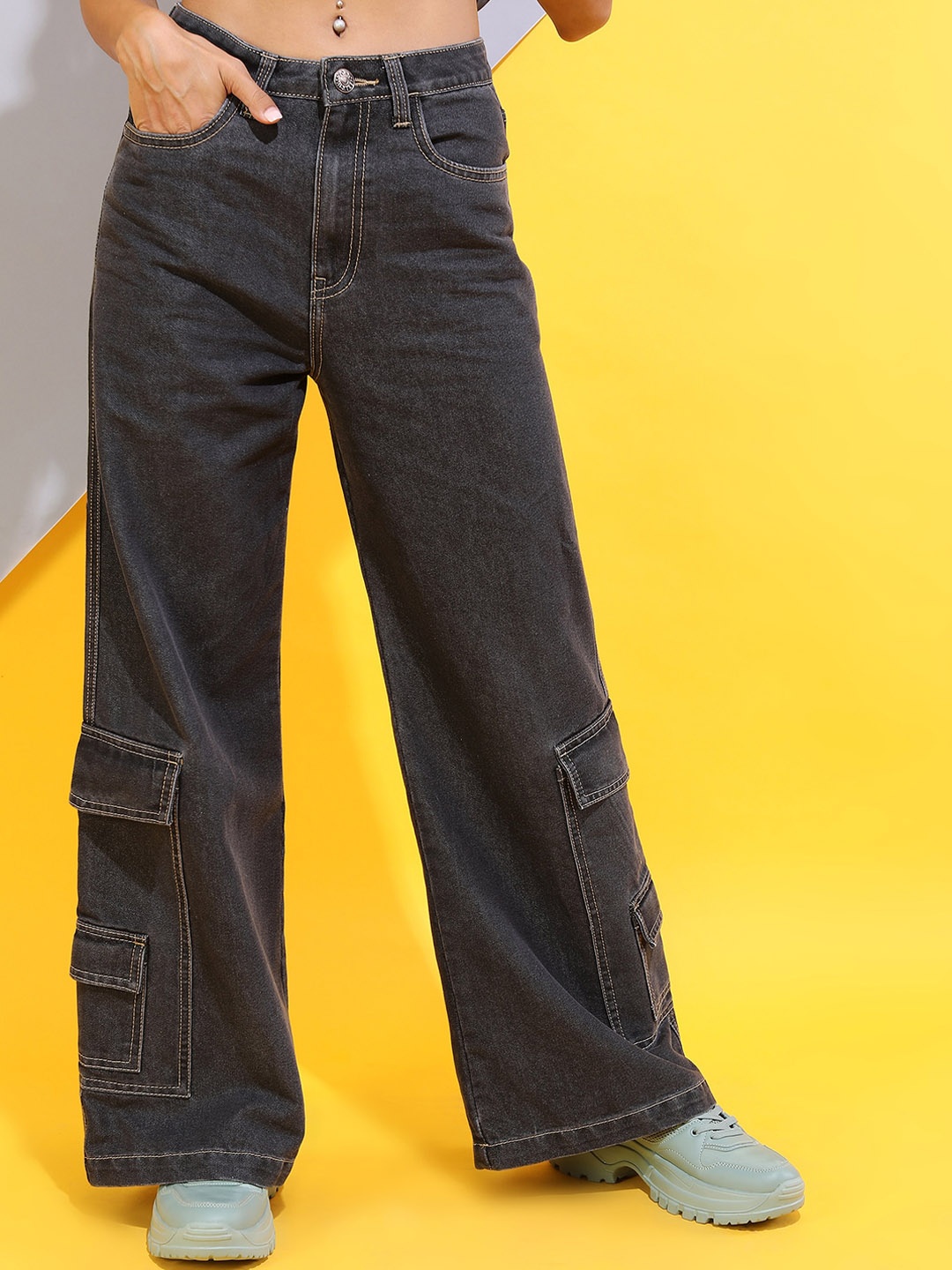 

Tokyo Talkies Women Grey Wide Leg Jeans