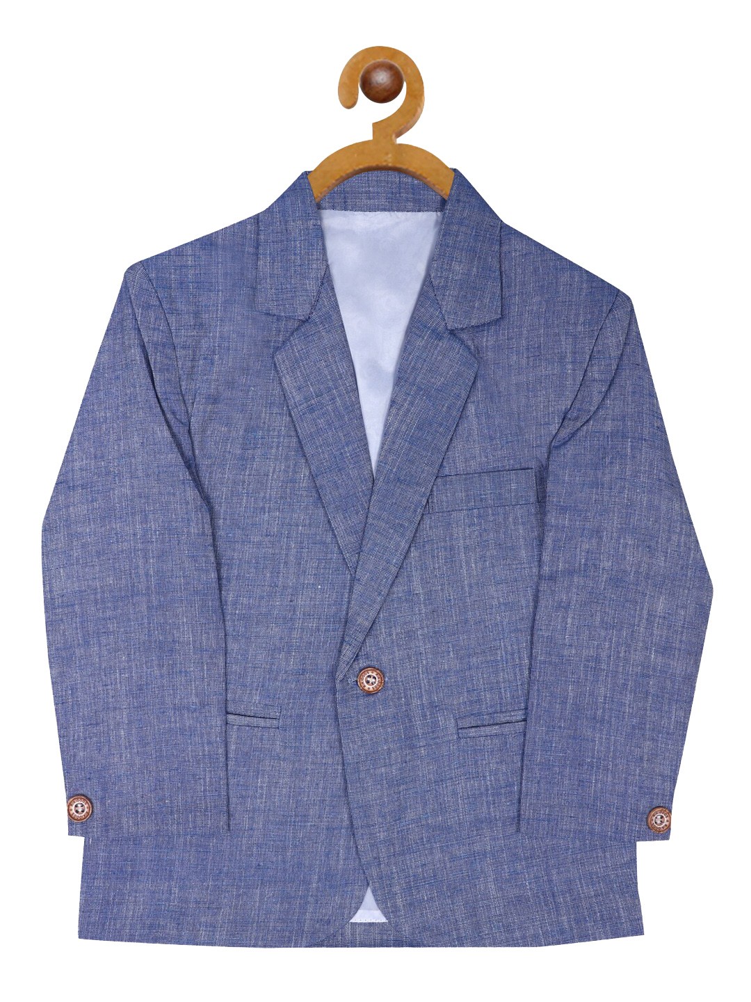 

RIKIDOOS Boys Blue Solid Single Breasted Comfort-Fit Blazers