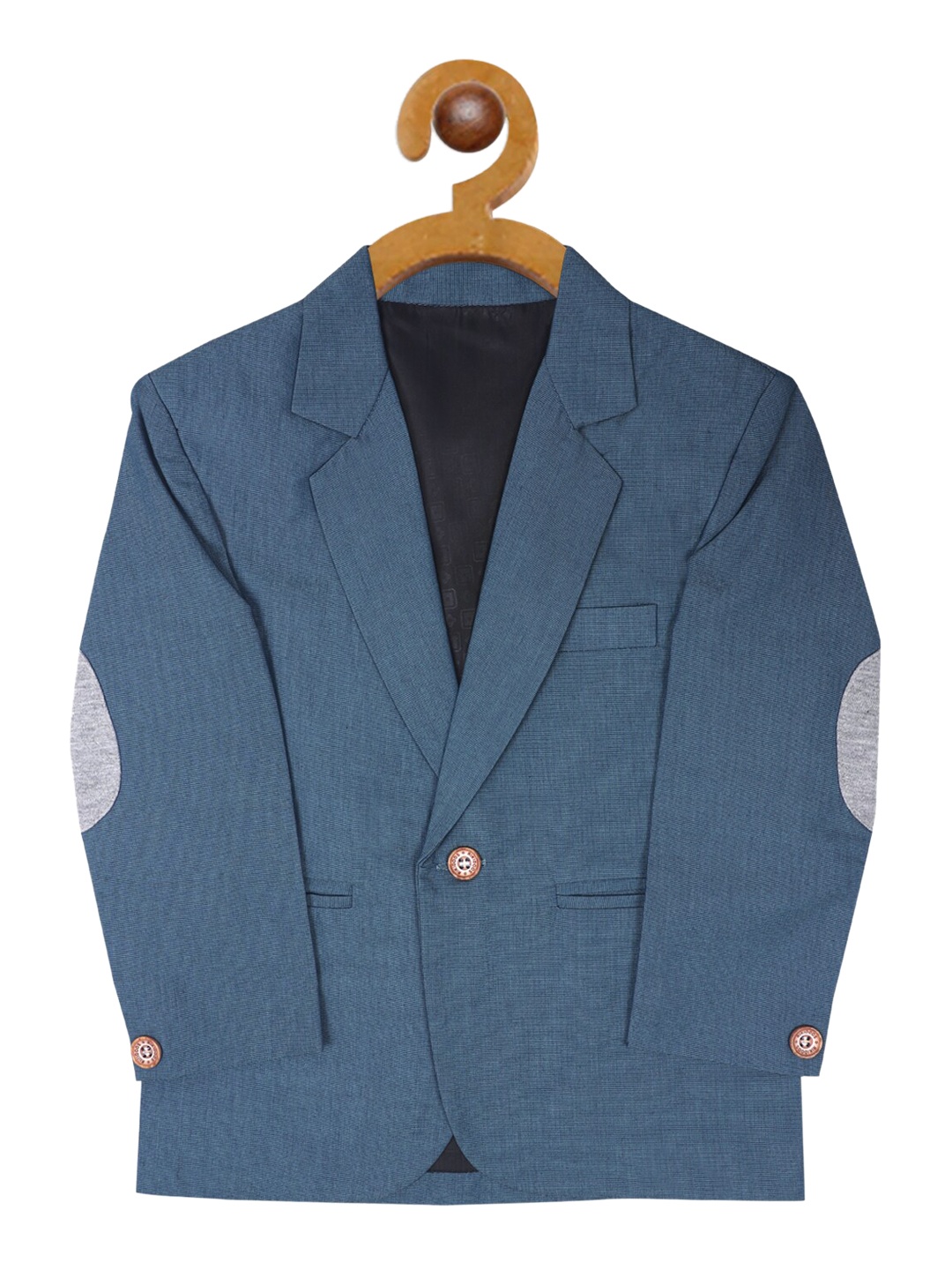 

RIKIDOOS Boys Navy Blue Solid Single Breasted Blazer