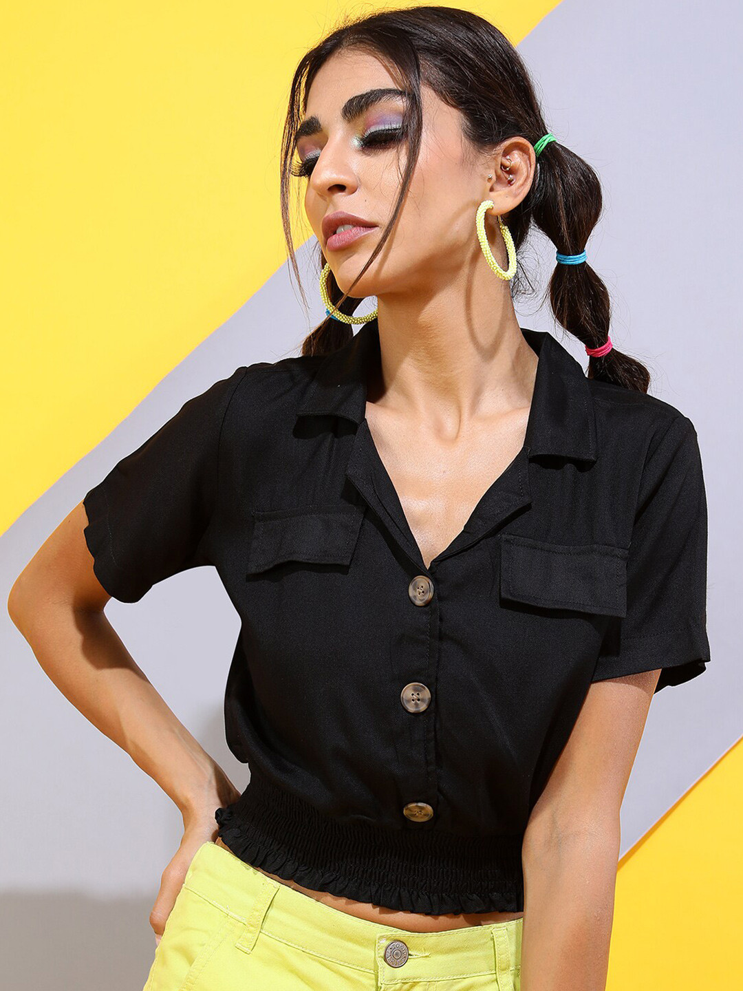 

Tokyo Talkies Classic Black Solid Top
