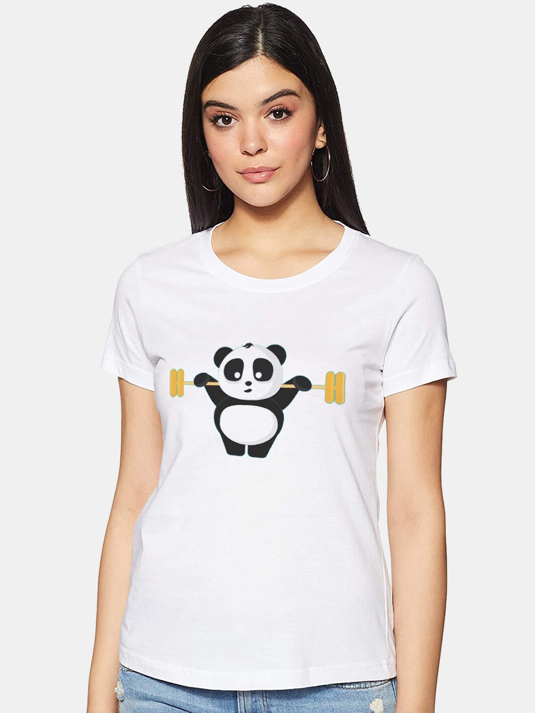 

FashionRack Woman White Gym Panda T-Shirt