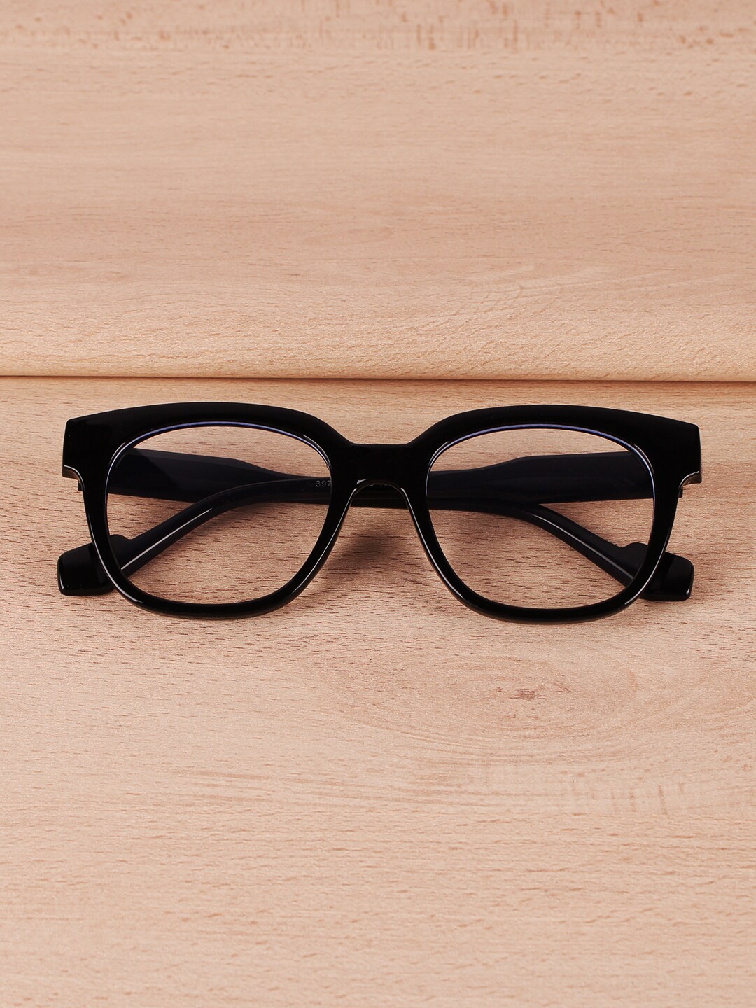 

QUIRKY Unisex Clear Lens & Black Wayfarer Sunglasses with UV Protected Lens, Transparent