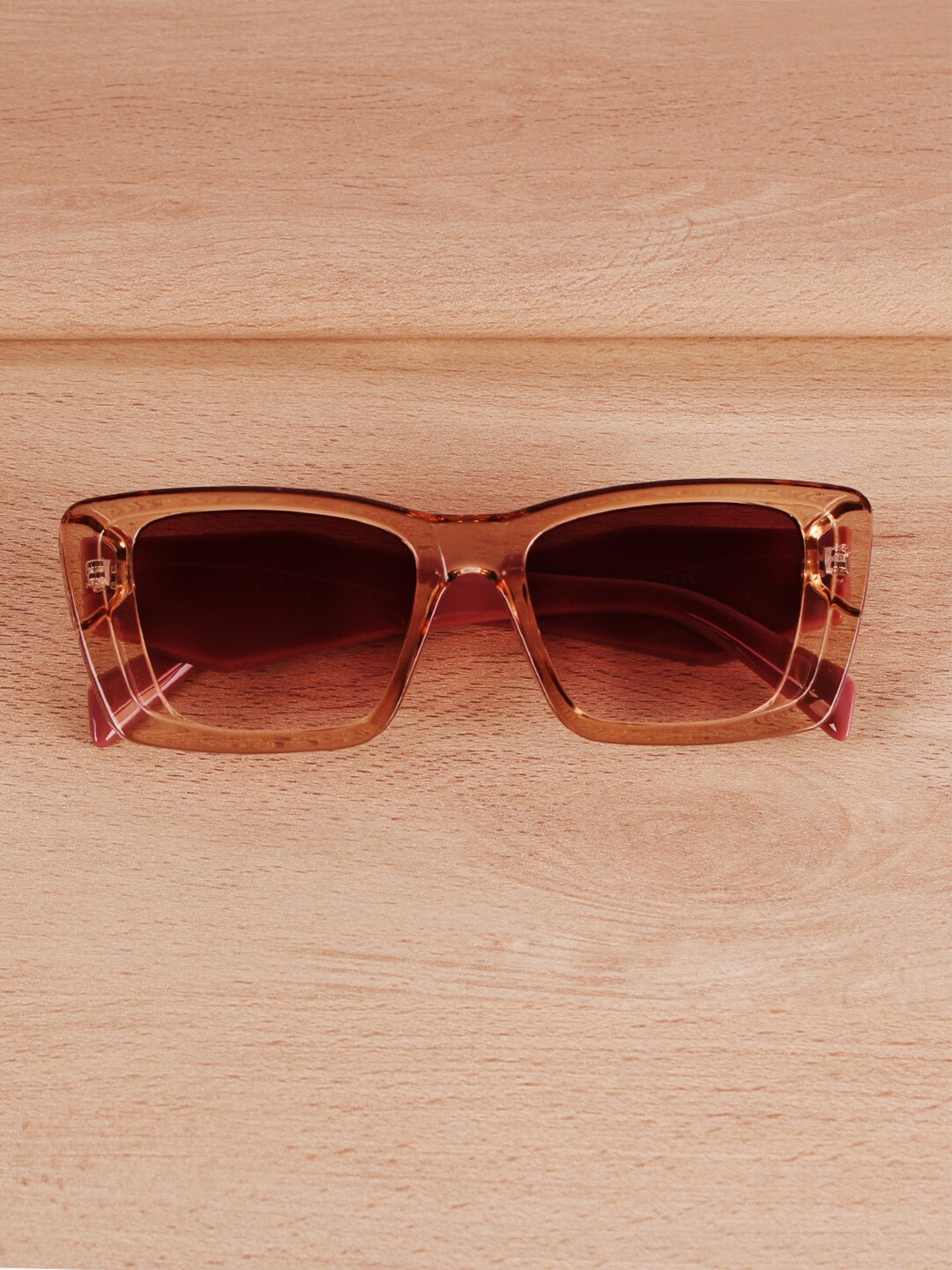 

QUIRKY Unisex Brown Lens & Pink Square Sunglasses with UV Protected Lens