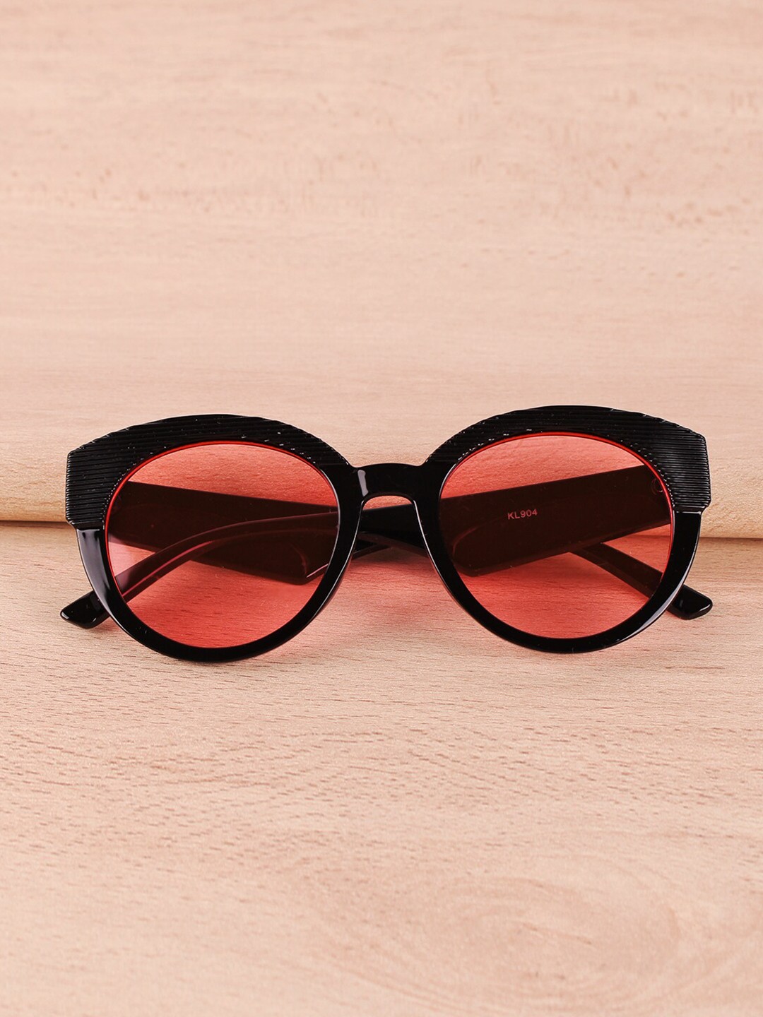 

QUIRKY Unisex Red Lens & Black Round Sunglasses with UV Protected Lens QKY017D-Red
