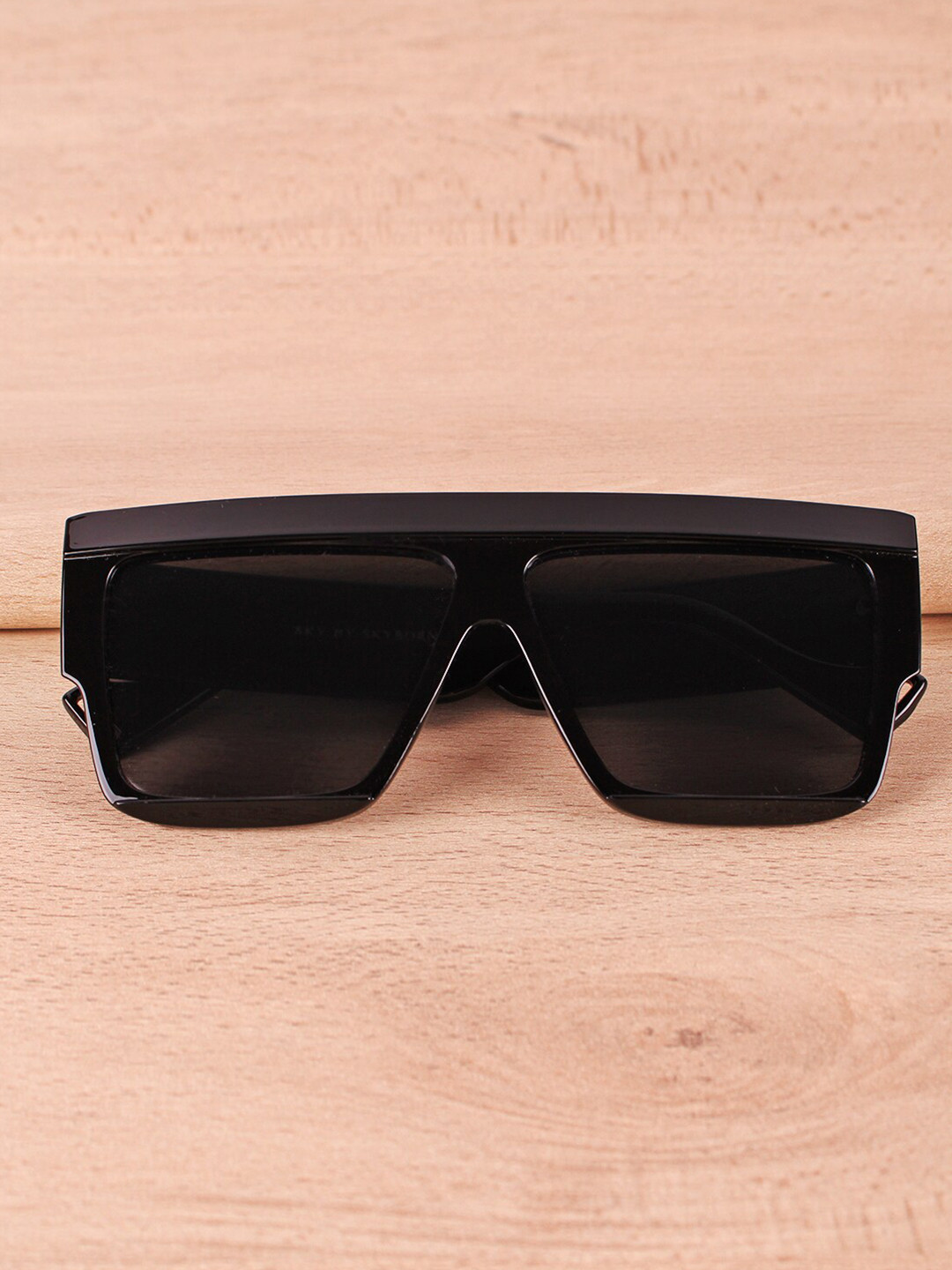 

QUIRKY Unisex Black Lens & Black Shield Sunglasses with UV Protected Lens