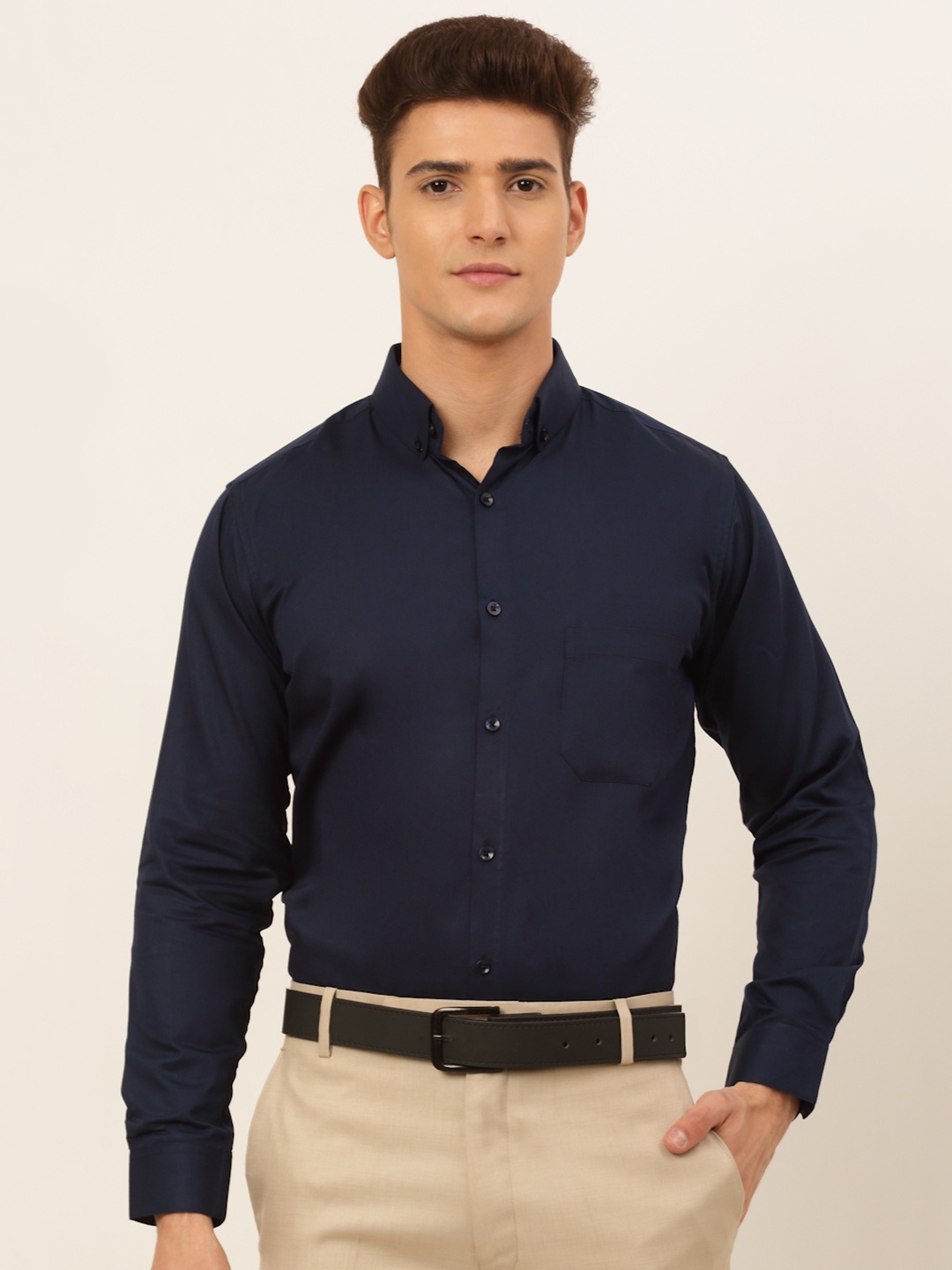 

JAINISH Men Navy Blue Classic Cotton Formal Shirt