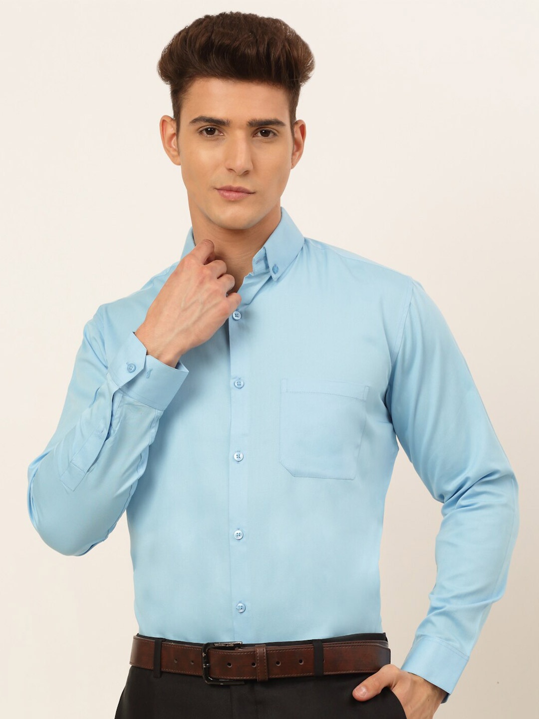 

JAINISH Men Blue Classic Formal Shirt