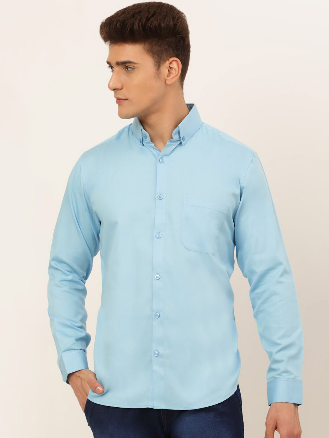 

JAINISH Men Blue Classic Solid Casual Shirt