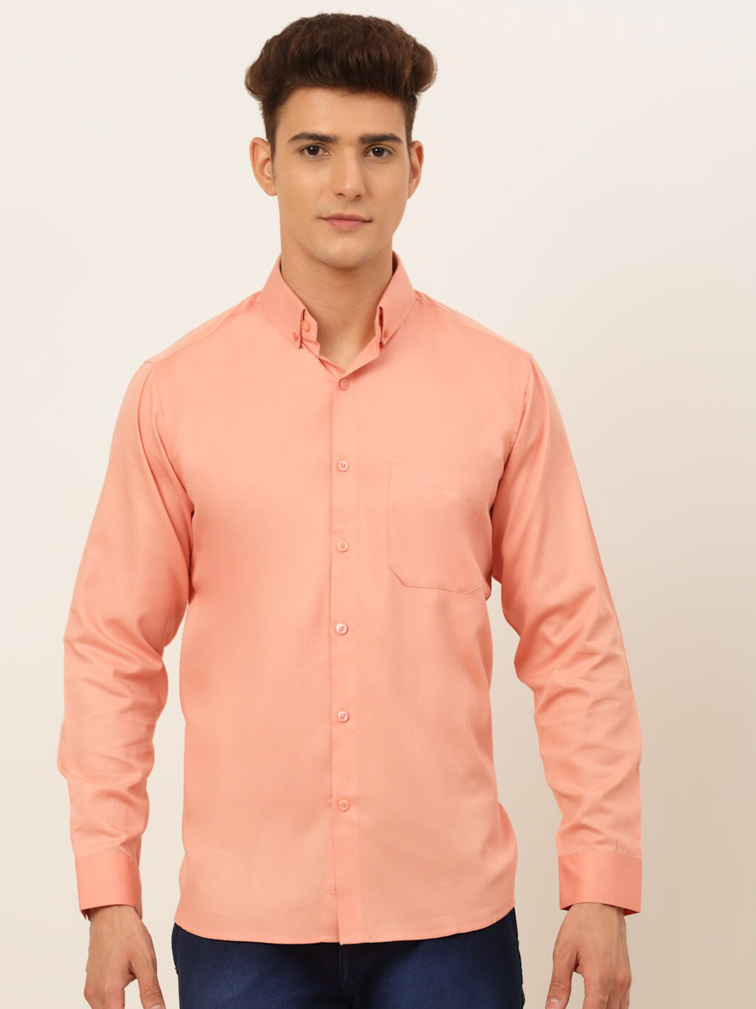 

JAINISH Men Peach-Coloured Classic Casual Shirt