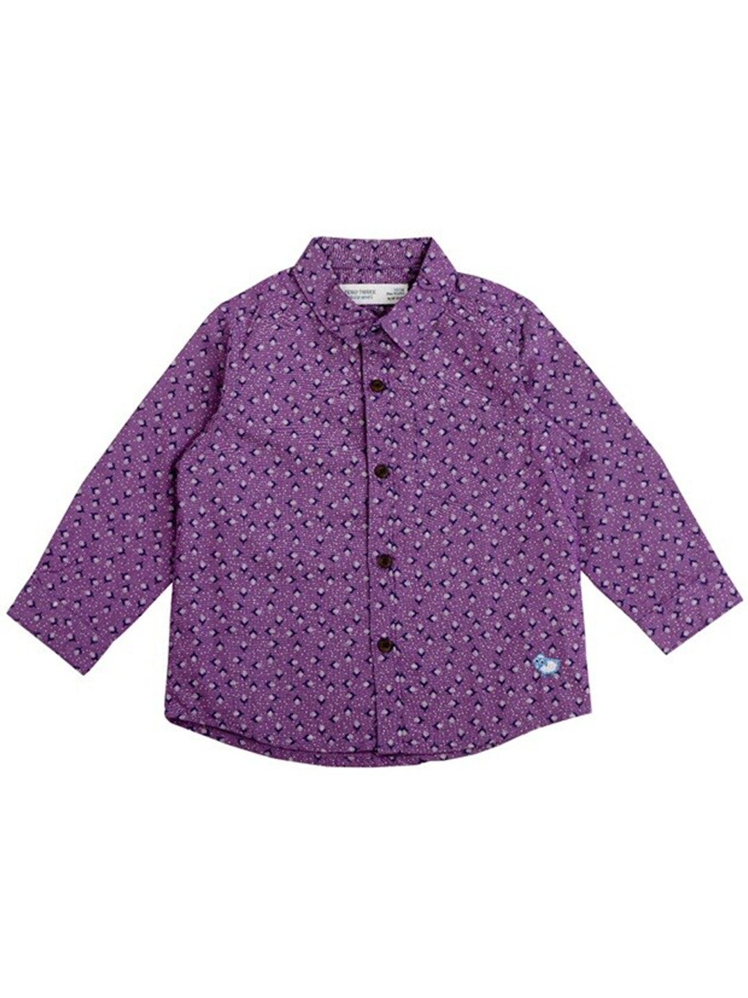 

ZERO THREE Kids Boys Purple Comfort Printed Casual Shirt