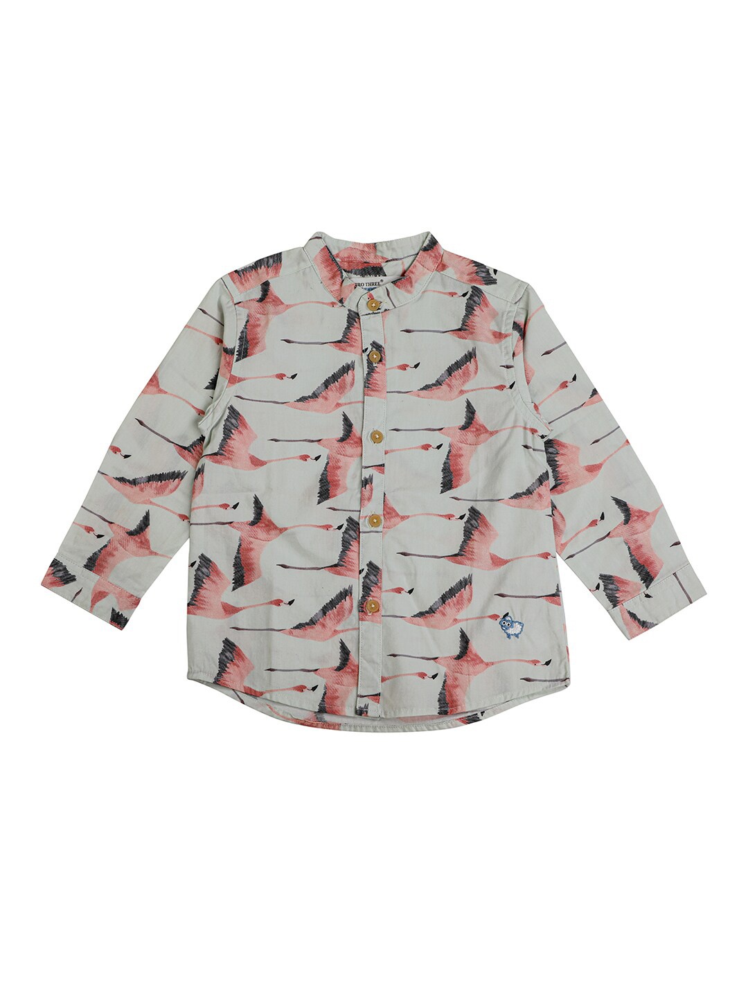 

ZERO THREE Boys Green Comfort Printed Casual Shirt