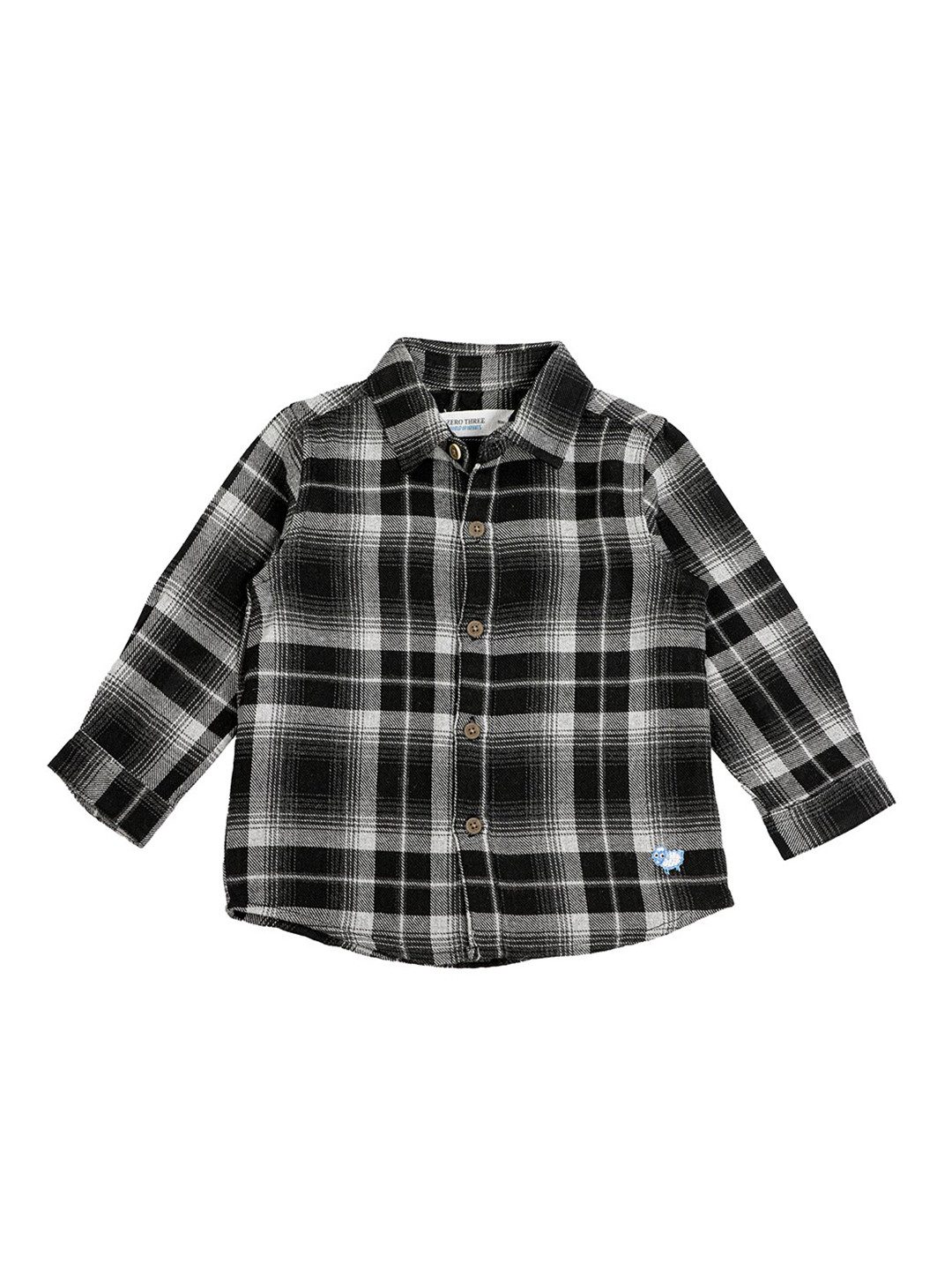 

ZERO THREE Boys Black Comfort Tartan Checks Checked Casual Shirt