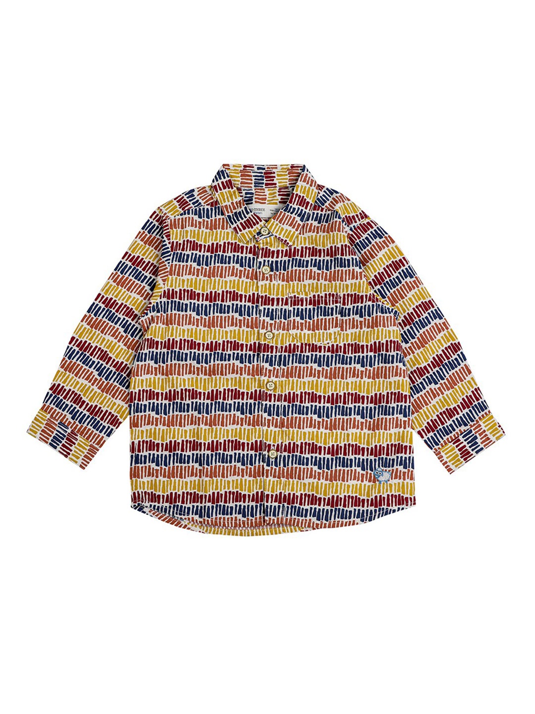

ZERO THREE Boys White & Yellow Printed Pure Cotton Casual Shirt