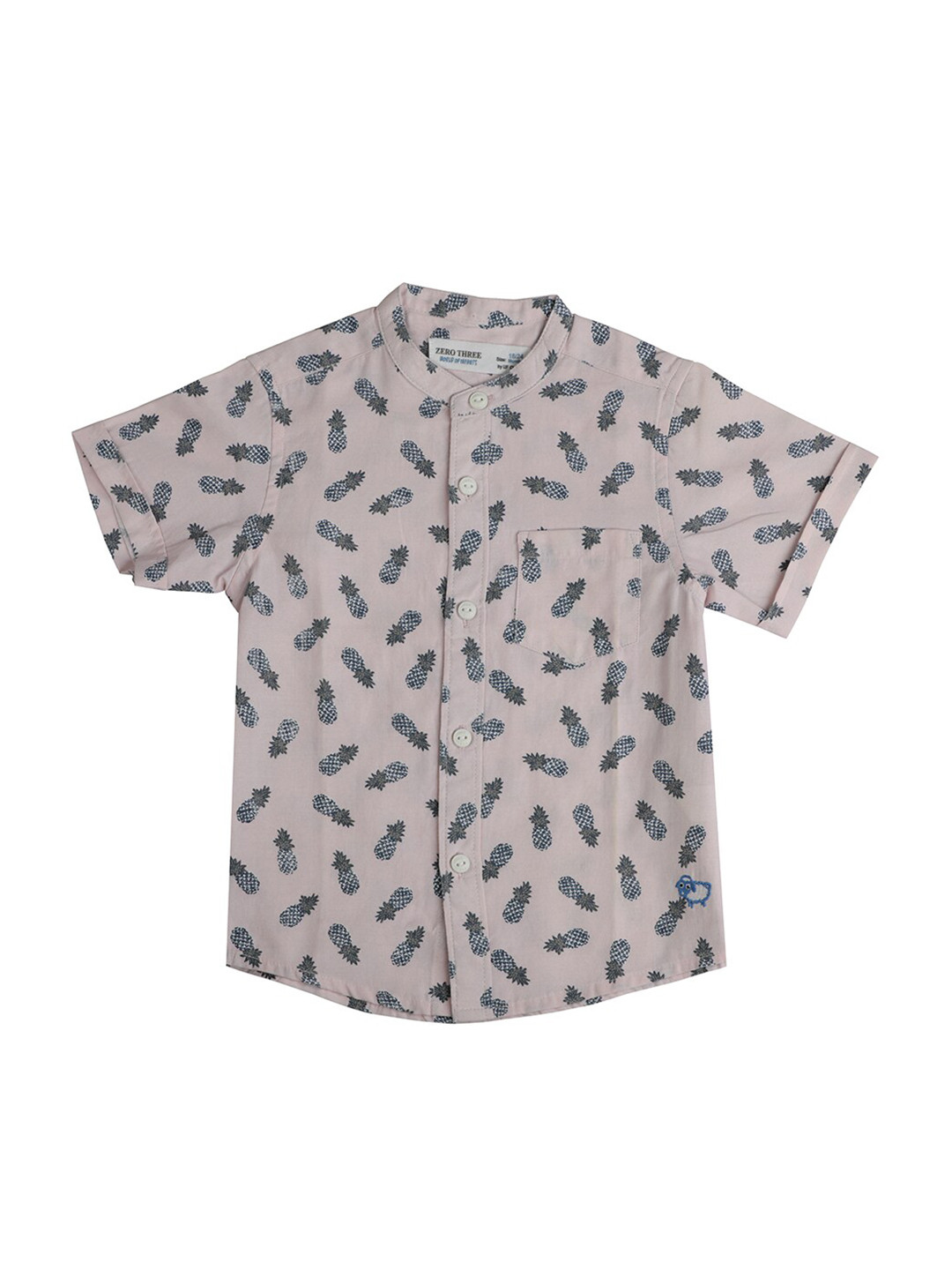 

ZERO THREE Boys Grey Comfort Printed Casual Shirt