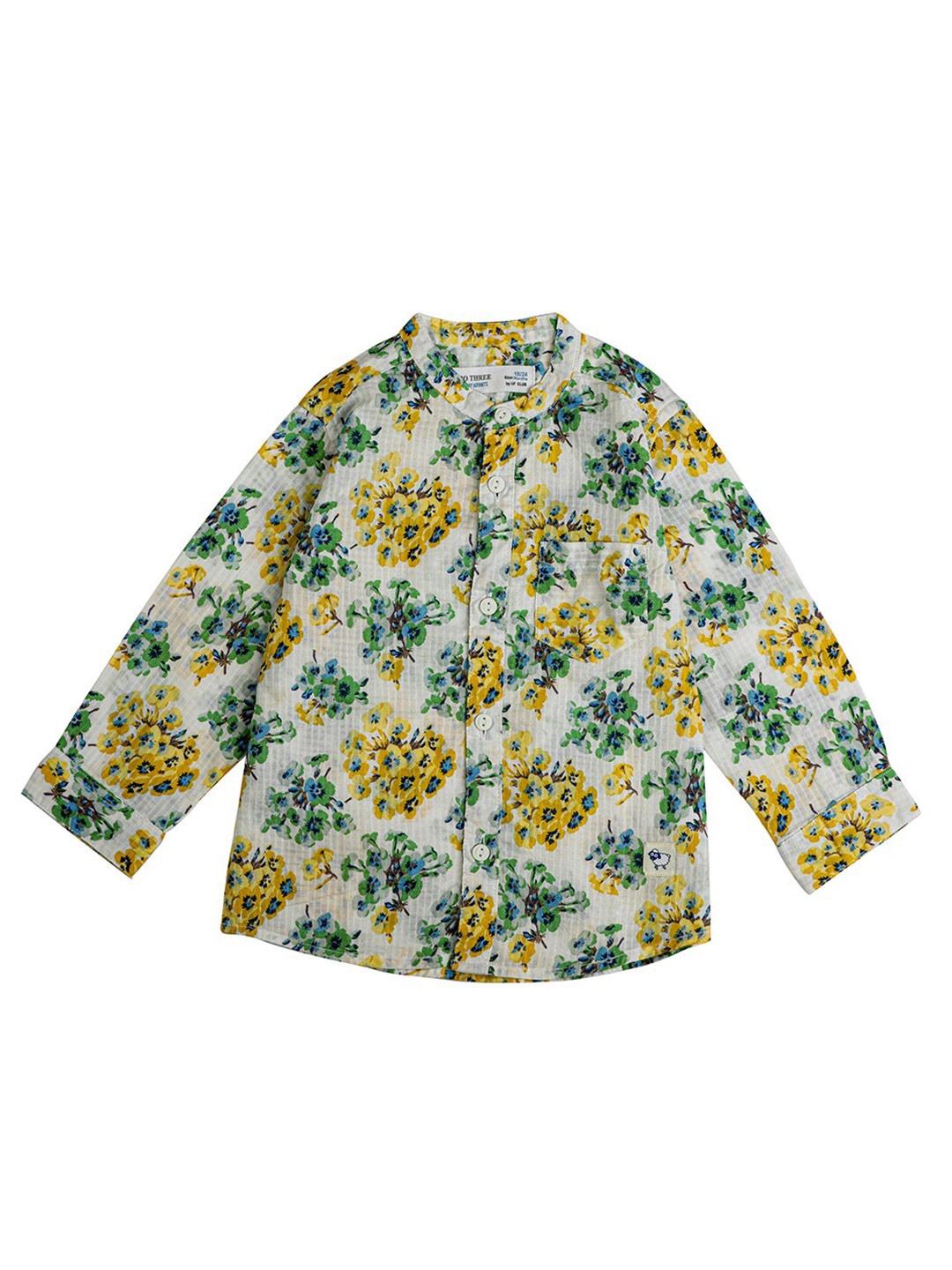 

ZERO THREE Boys Yellow & Green Floral Printed Casual Shirt