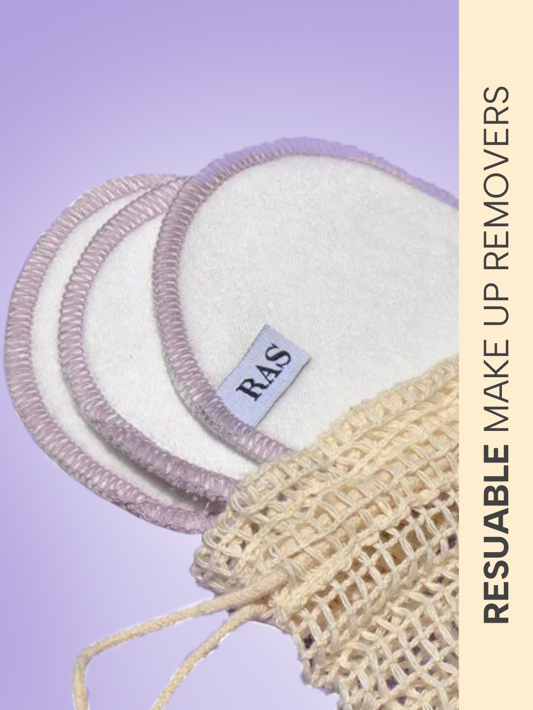 

RAS LUXURY OILS Set of 5 Reusable Bamboo Mold Resistant Super-Soft Cotton Facial Pads, White