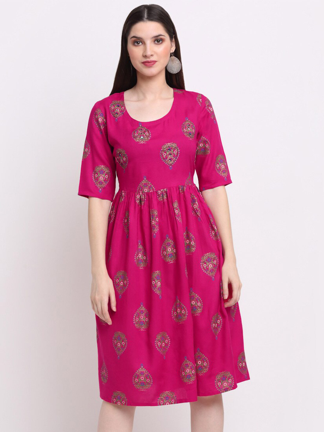 

KALINI Women Pink & Blue Printed Tunic