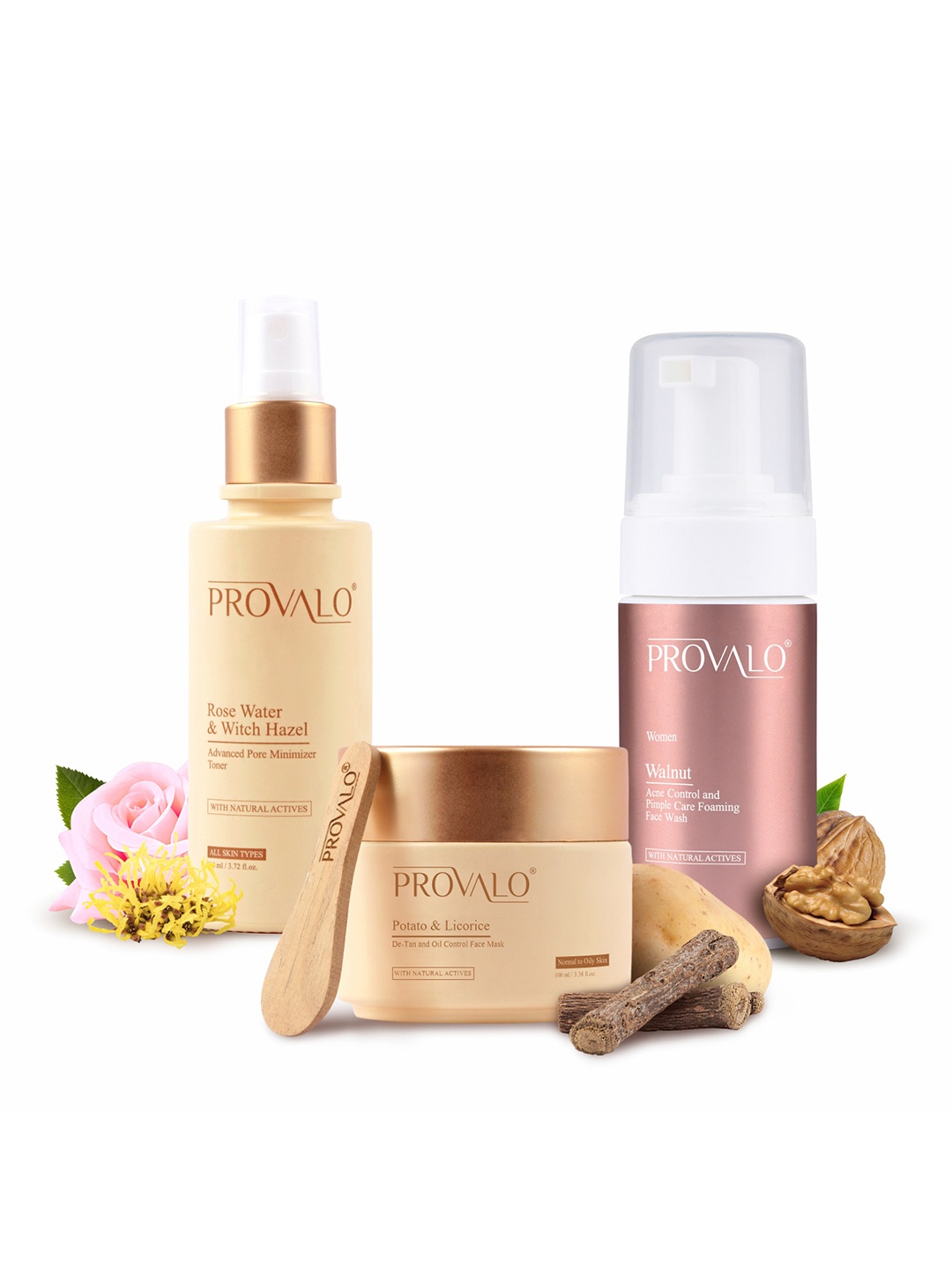 

PROVALO Set Of 3 Ultimate Acne And Tan Removal Regime Combo For Normal To Oily Skin-310 gm, Multi