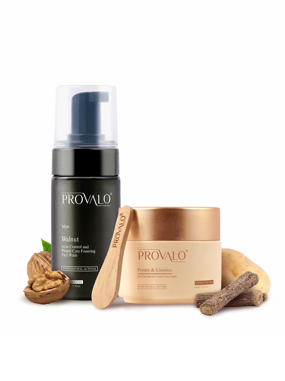 

PROVALO Men Set Of 2 Walnut Foaming Face Wash & Licorice Face Mask 200ml, Multi