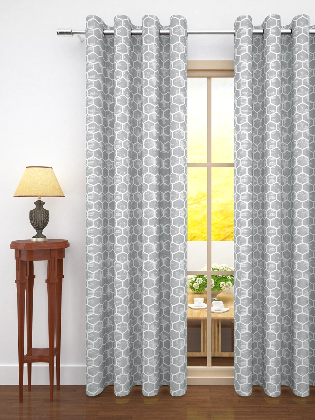 

Story@Home Jacquard 400 GSM 9 feet 1 U Long Door Curtain, Grey
