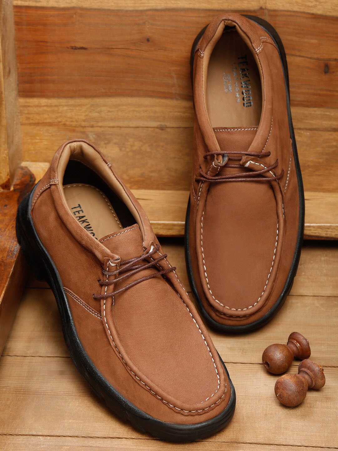 

Teakwood Leathers Men Camel Brown Leather Loafers