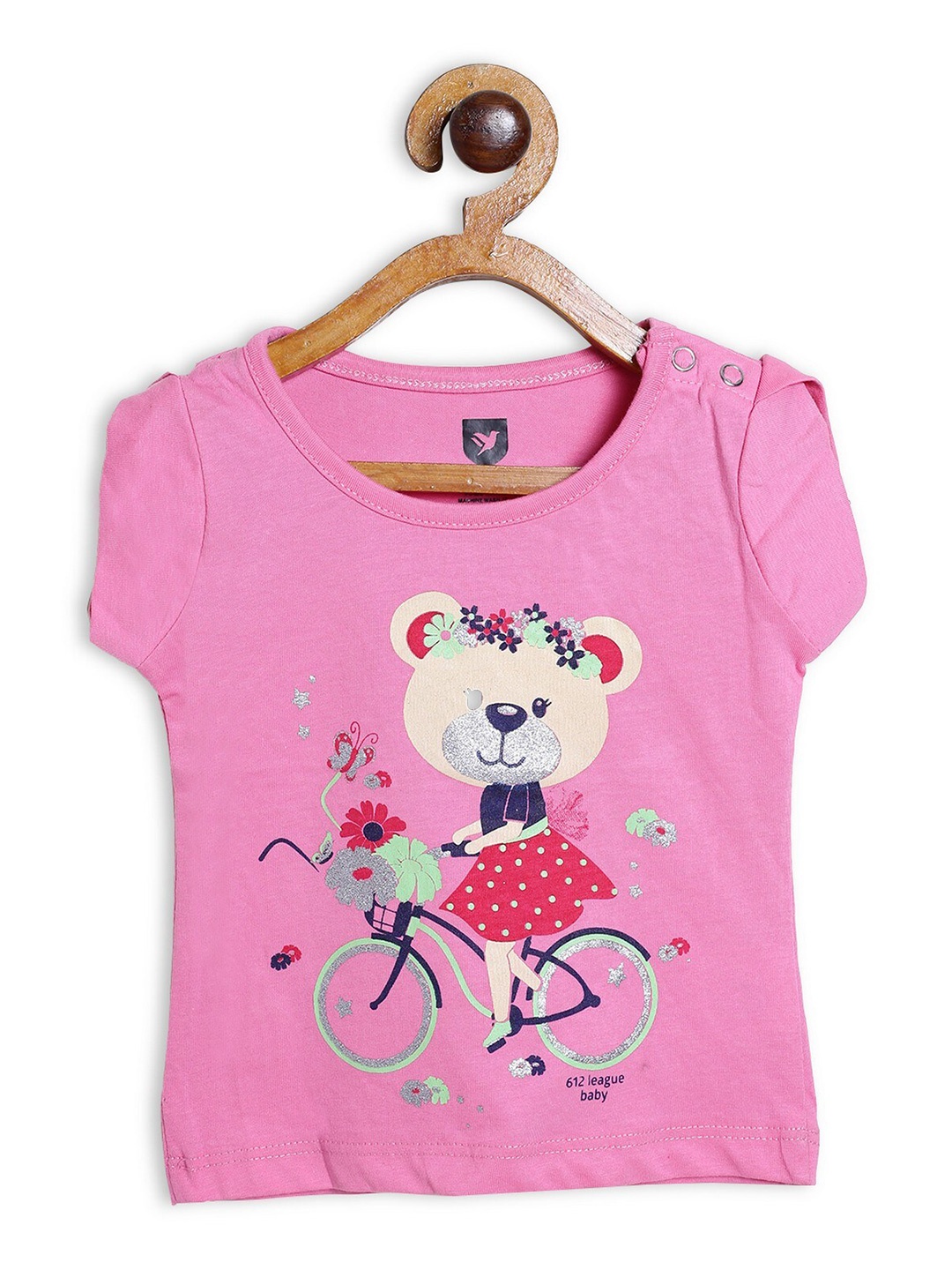 

612League Girls Pink Graphic Print Top