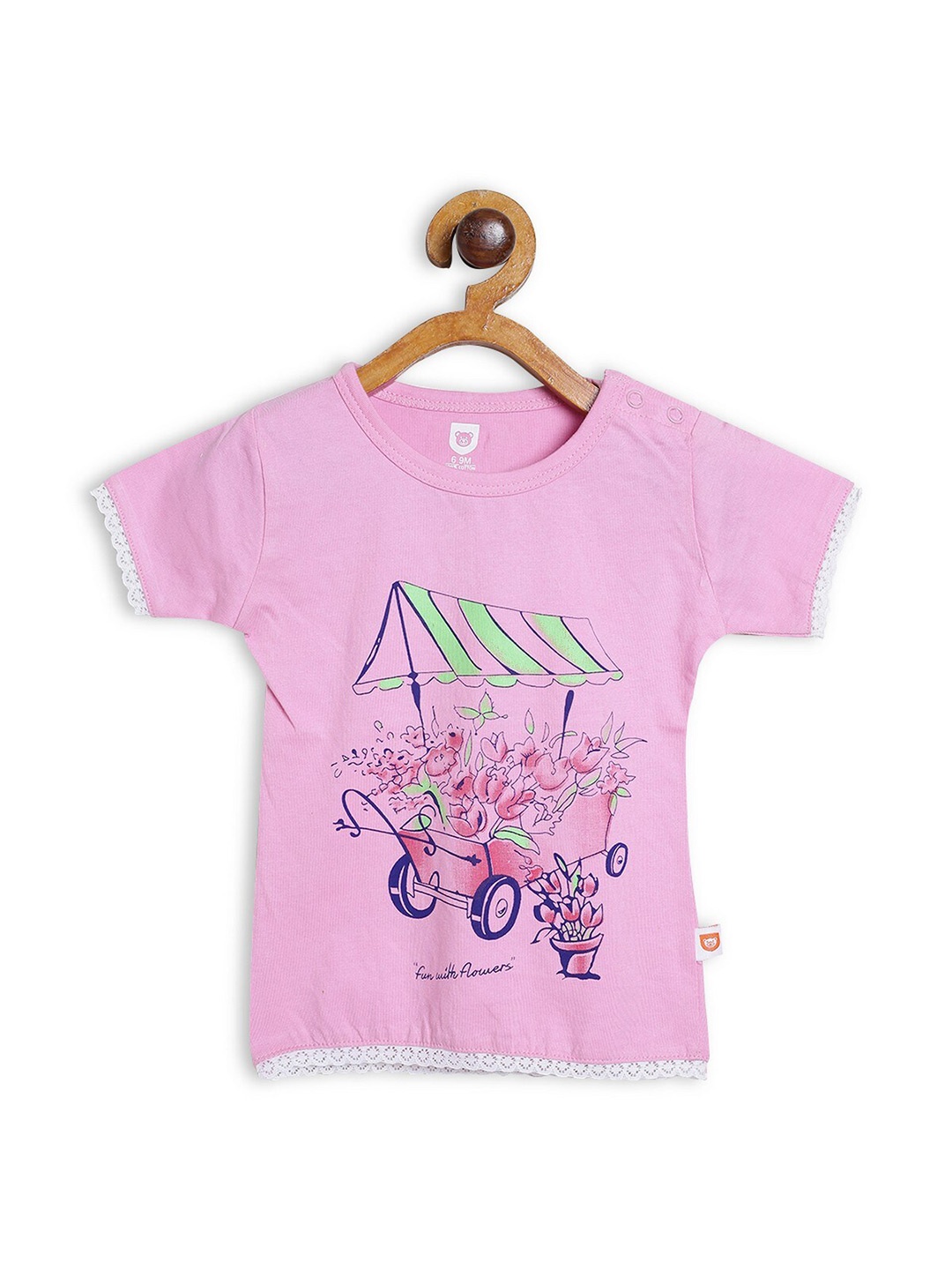 

612League Girls Pink Print Top