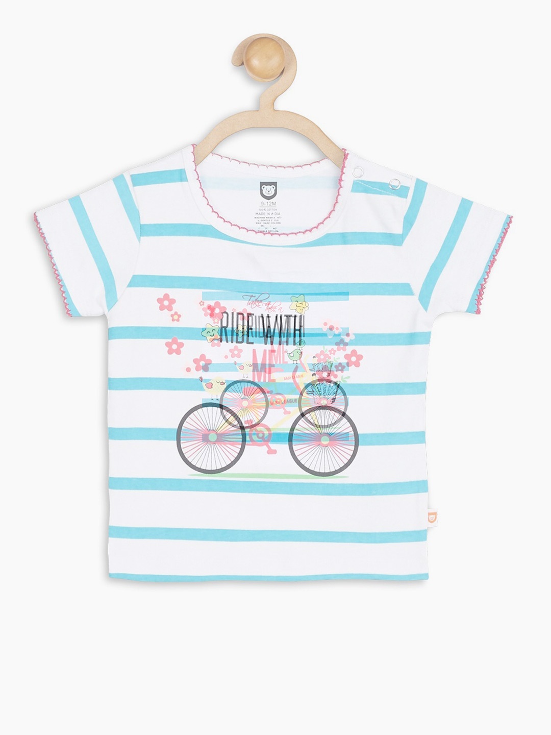 

612League Girls White & Blue Striped Top
