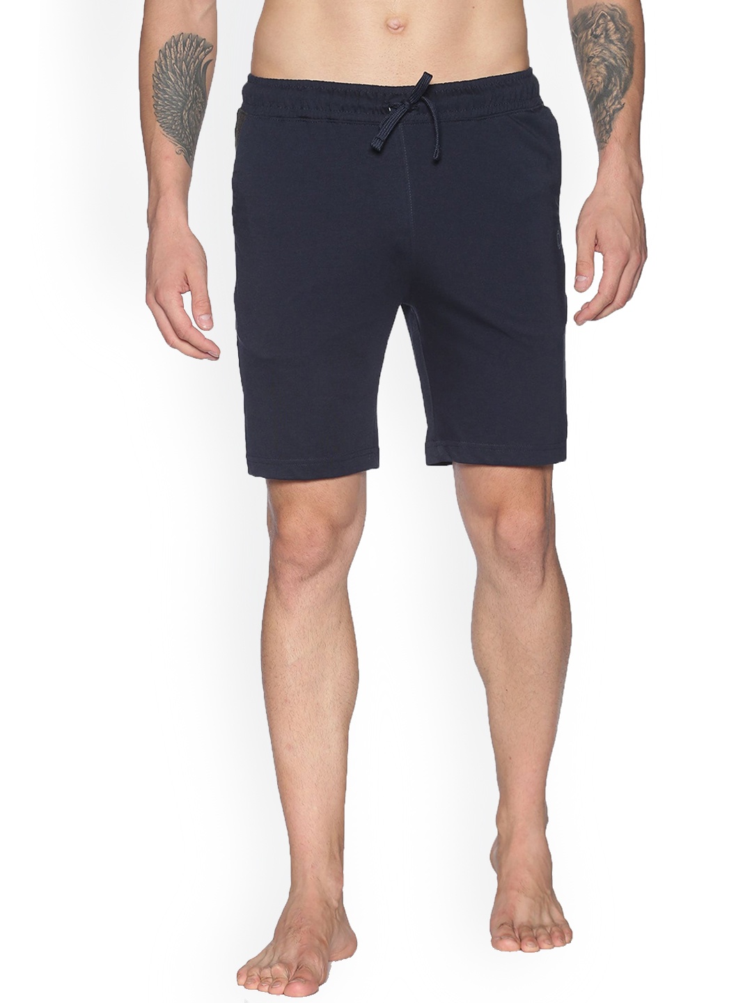 

Dollar Men Navy Blue Solid Shorts