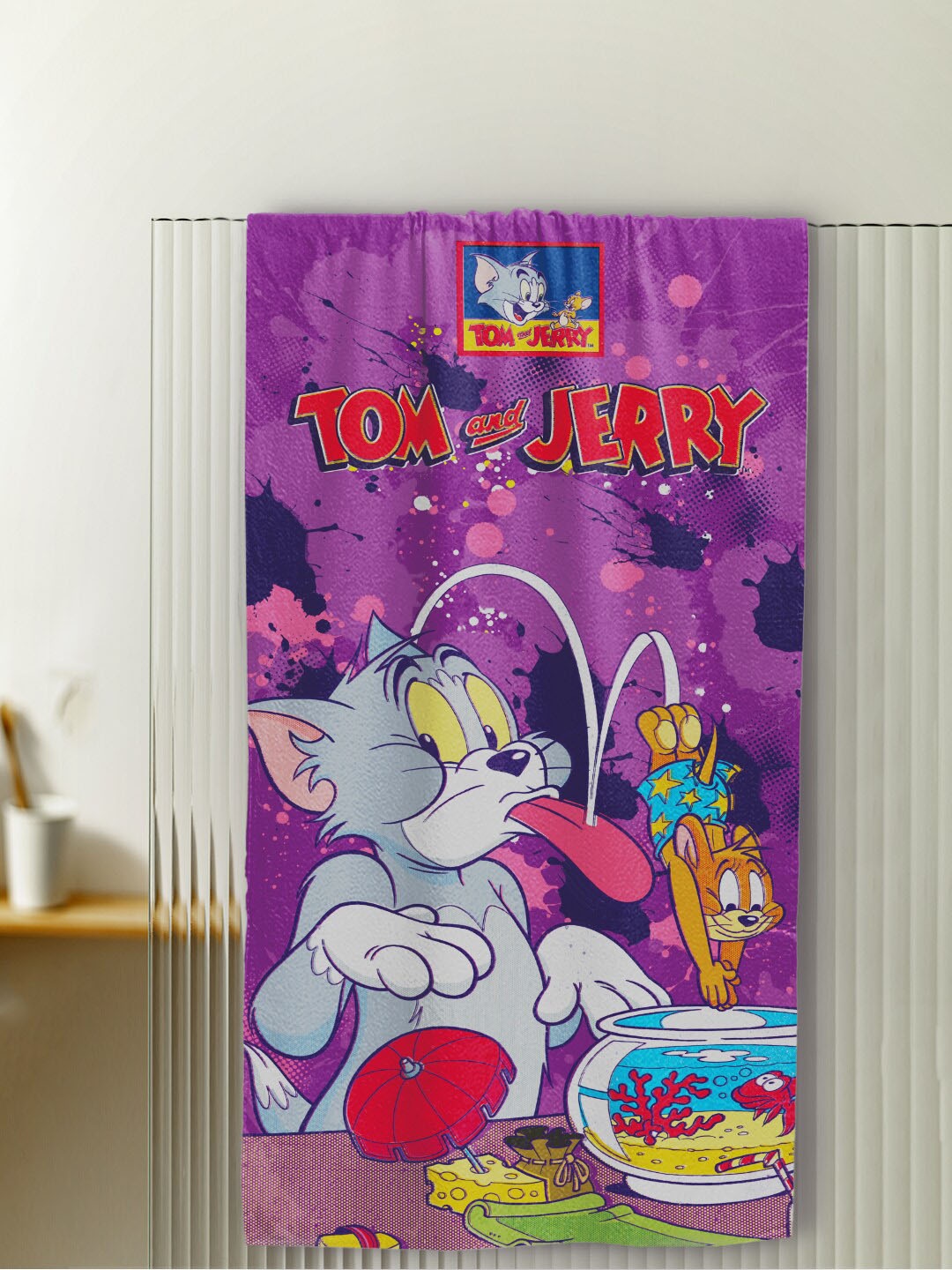 

YK Kids Purple Tom & Jerry Printed GSM 380 Cotton Bath Towel