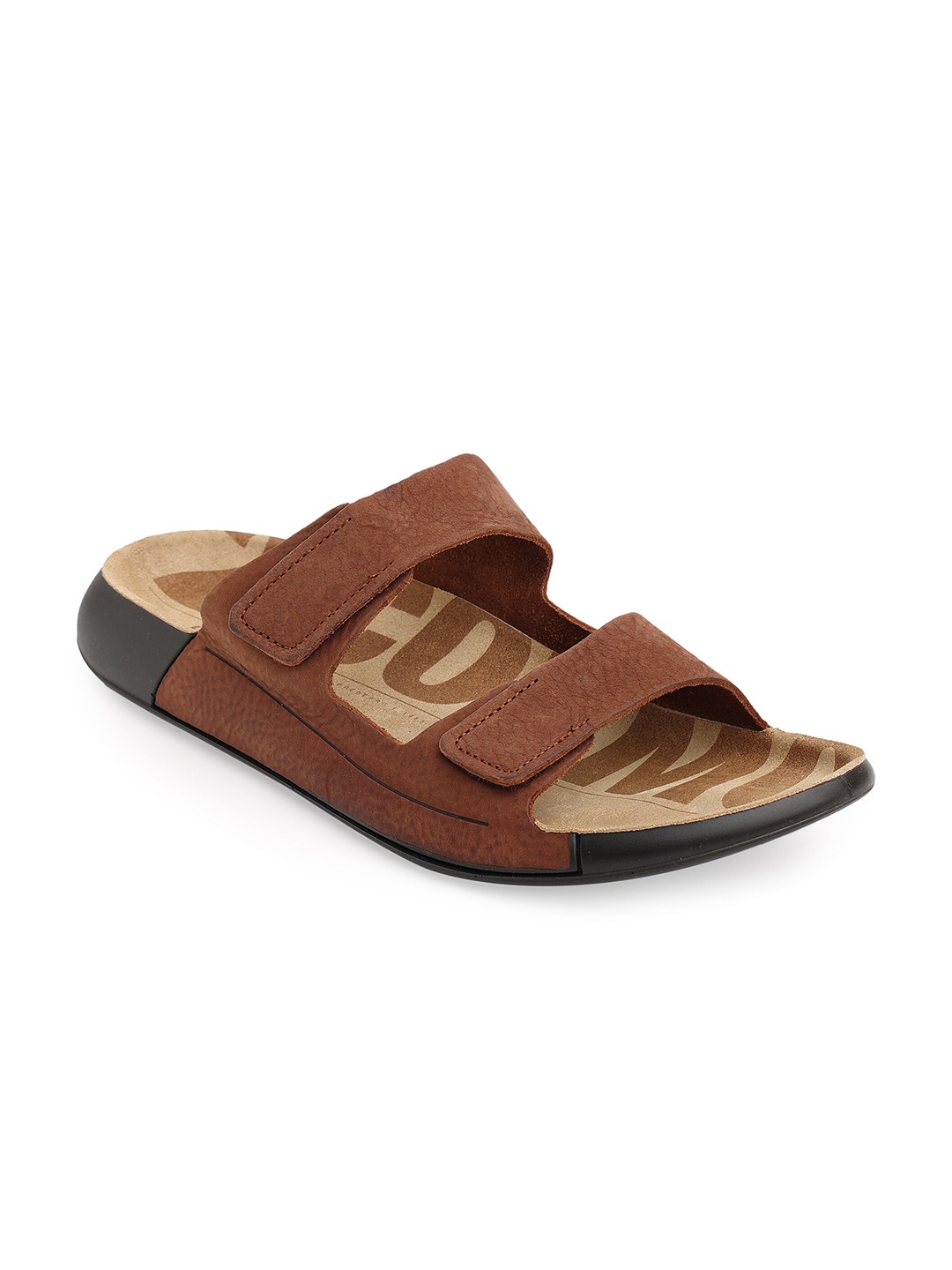 

ECCO Women Cozmo Scandinavian Spirit Nubuck Slide Open Toe Flats, Brown