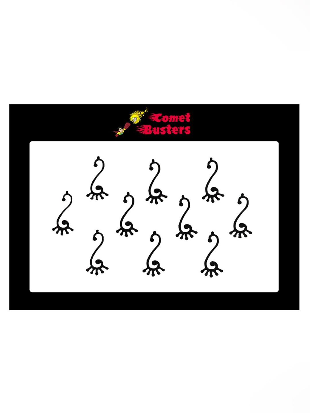 

Comet Busters Black Set Of 10 Bindis