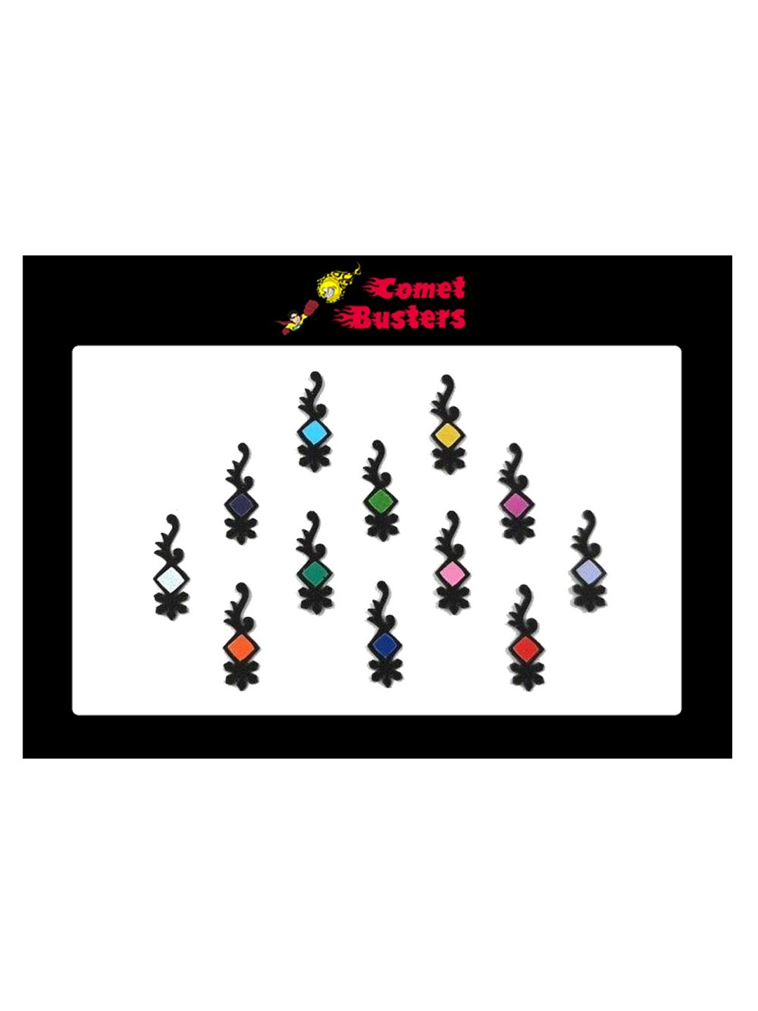 

Comet Busters Black Bindis - 12 Pcs