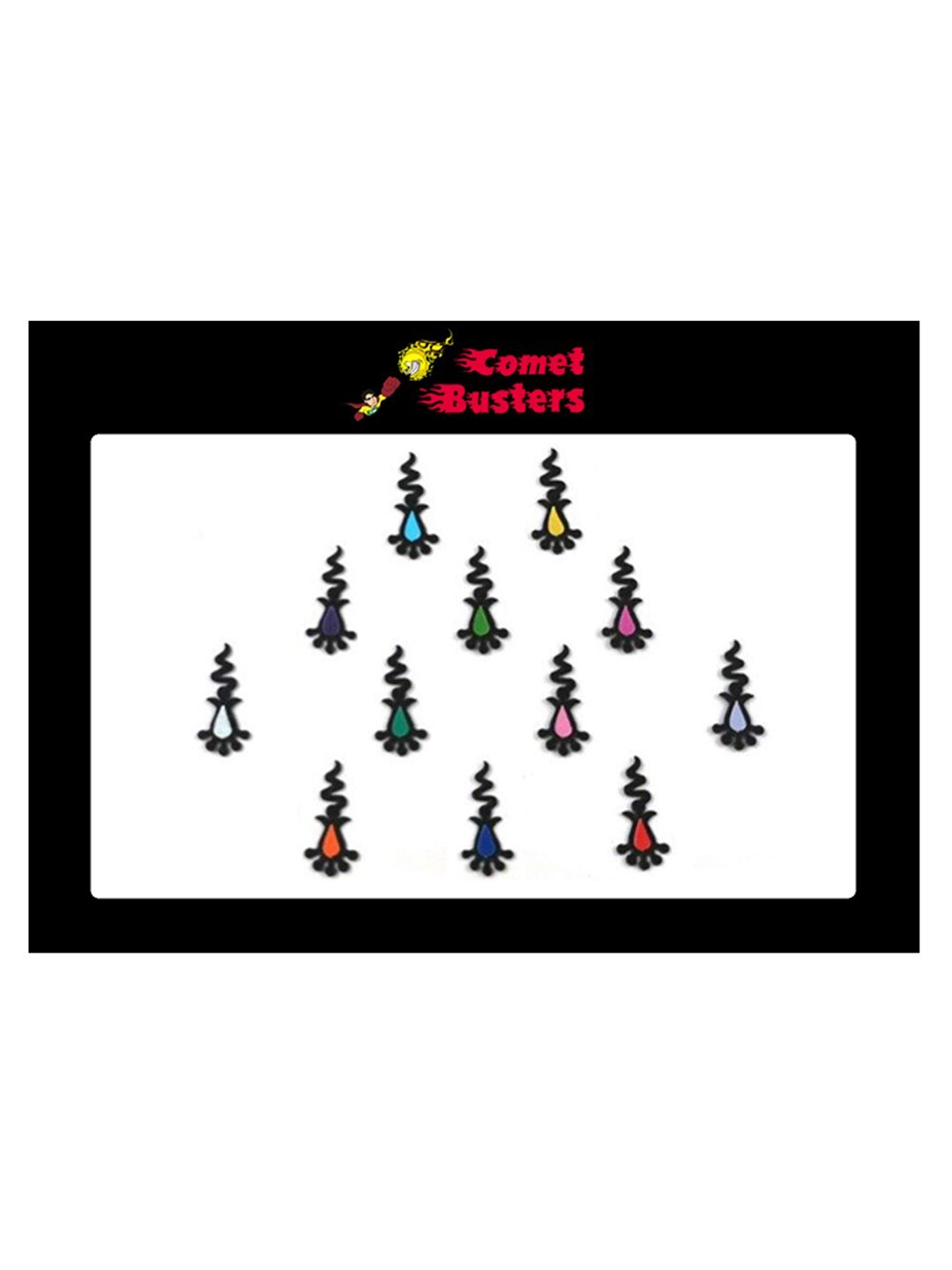 

Comet Busters Pack Of 12 Bindi Sindoor, Black