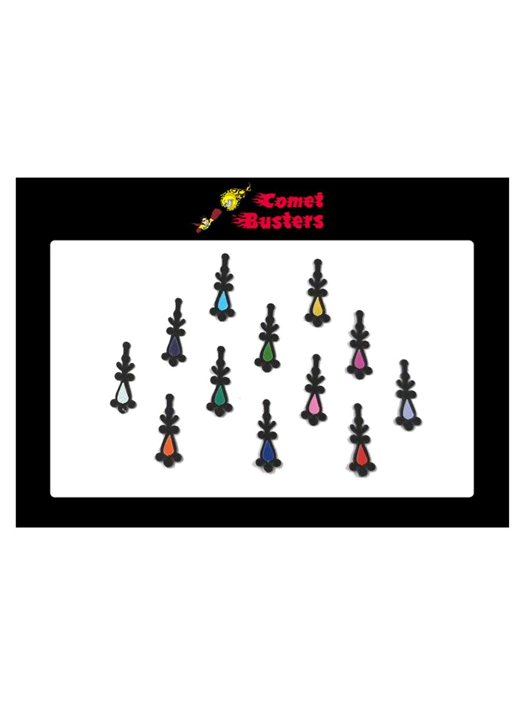 

Comet Busters Set Of 12 Bindi Sindoor, Black