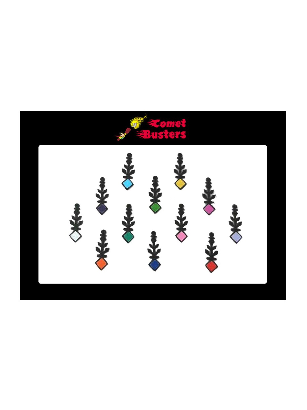 

Comet Busters Multicoloured Set Of 12 Bindis, Multi